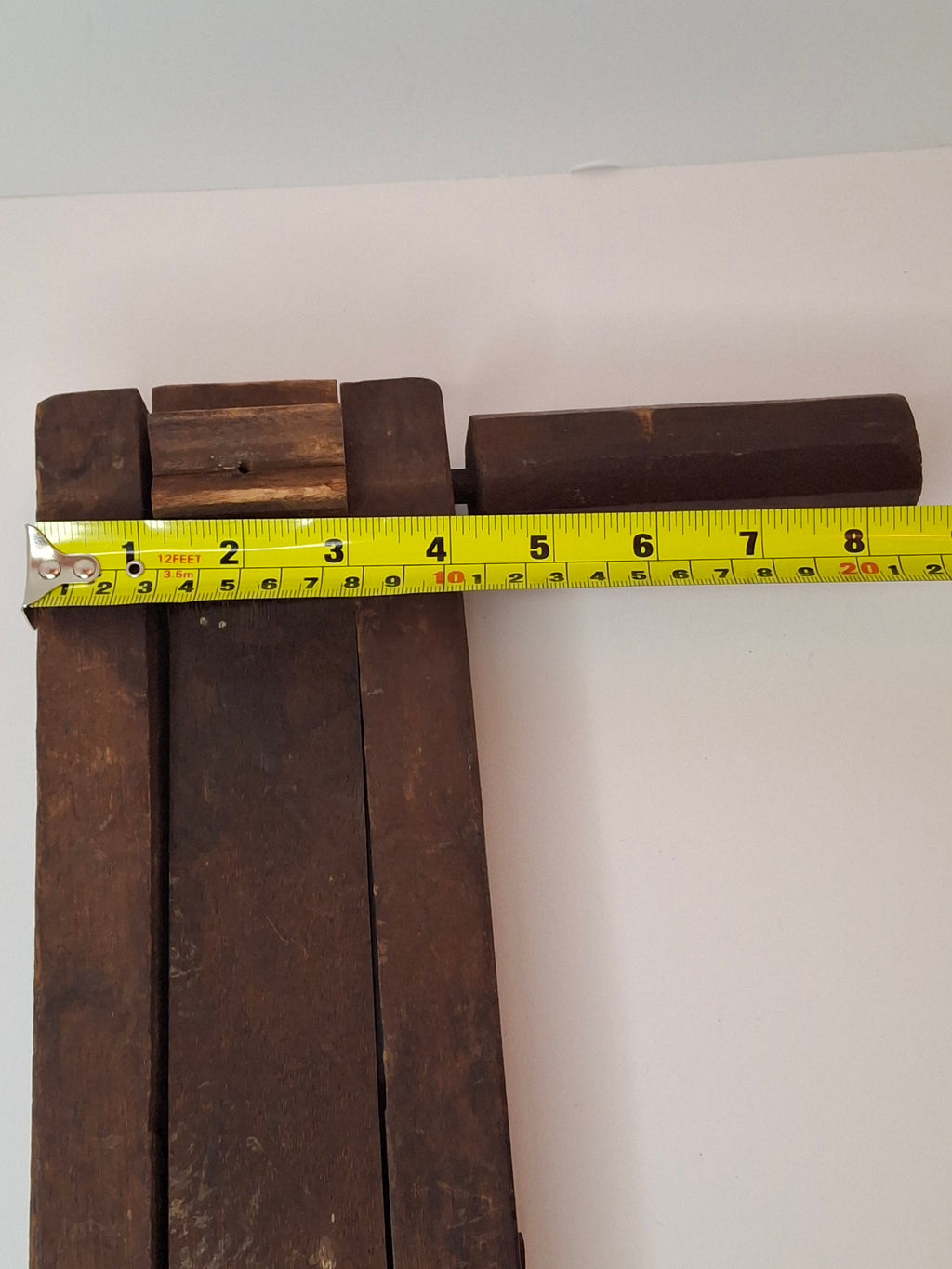 Antique WWII British ARP Gas Alarm Ratchet Clacker - Oak & Iron Air Raid Warden Signal - 11" Grogger