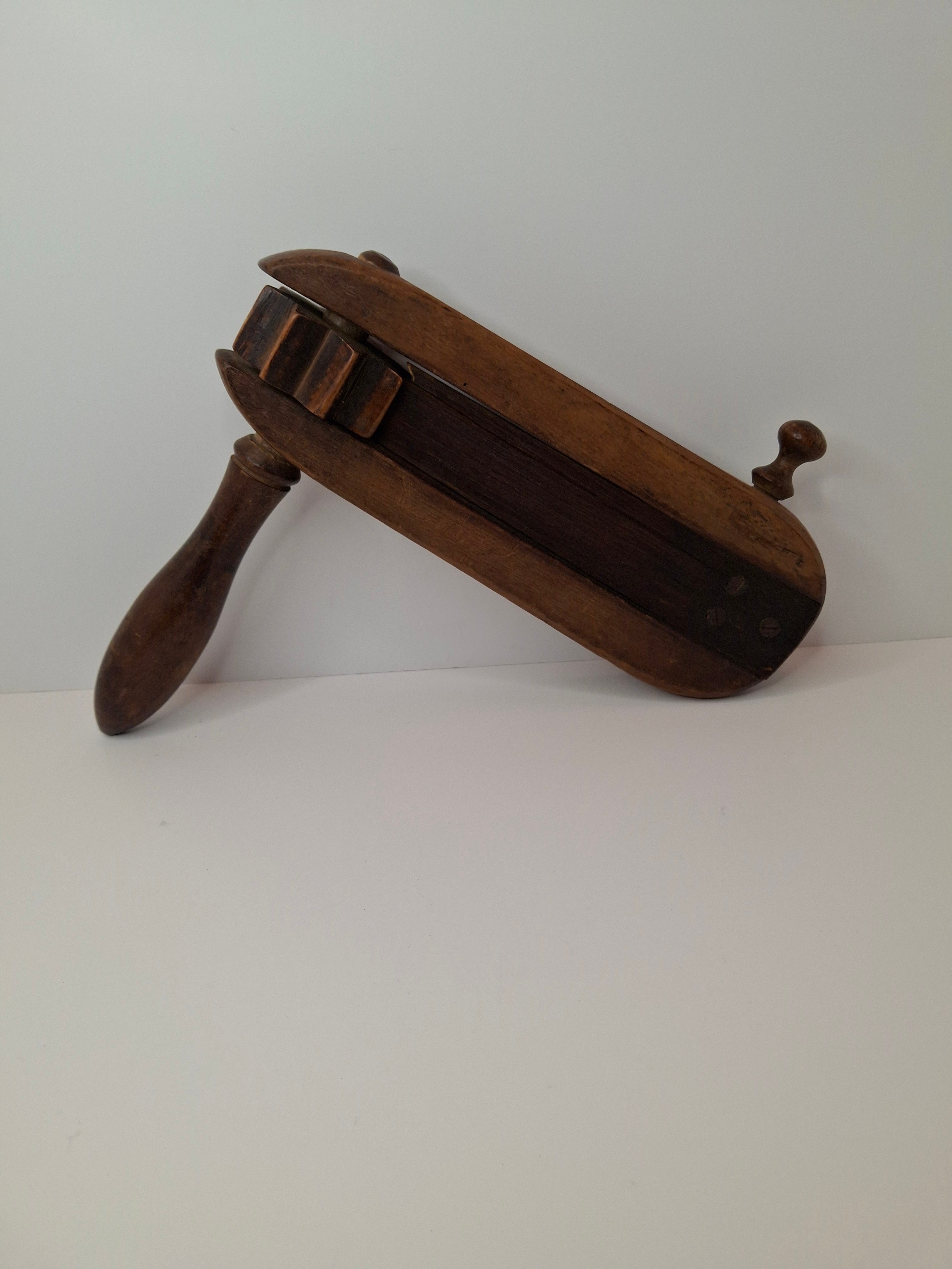 Antique Wooden Purim Grogger Noisemaker - Judaica Ratchet Collectible, Circa Late 19th Century