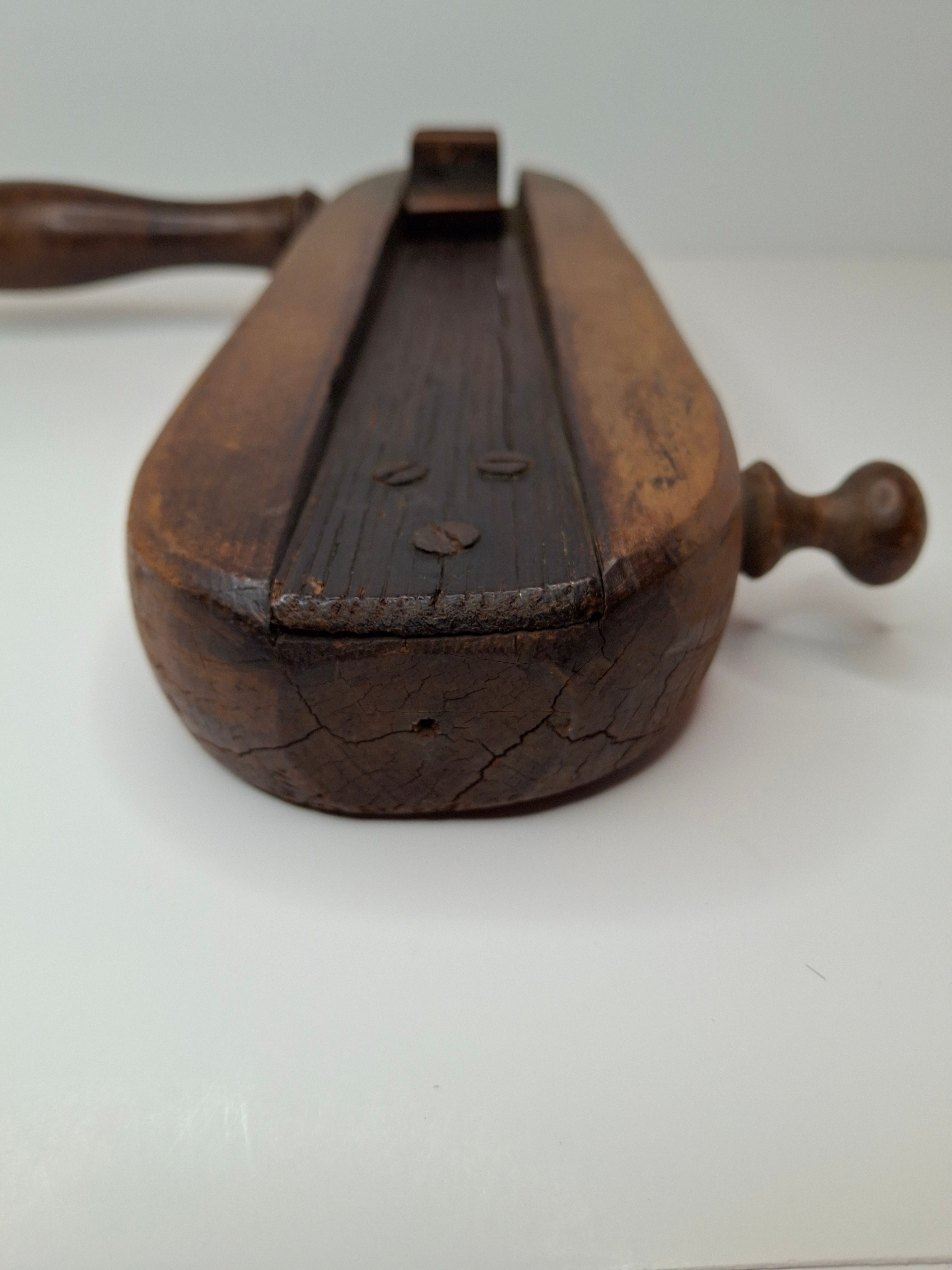 Antique Wooden Purim Grogger Noisemaker - Judaica Ratchet Collectible, Circa Late 19th Century