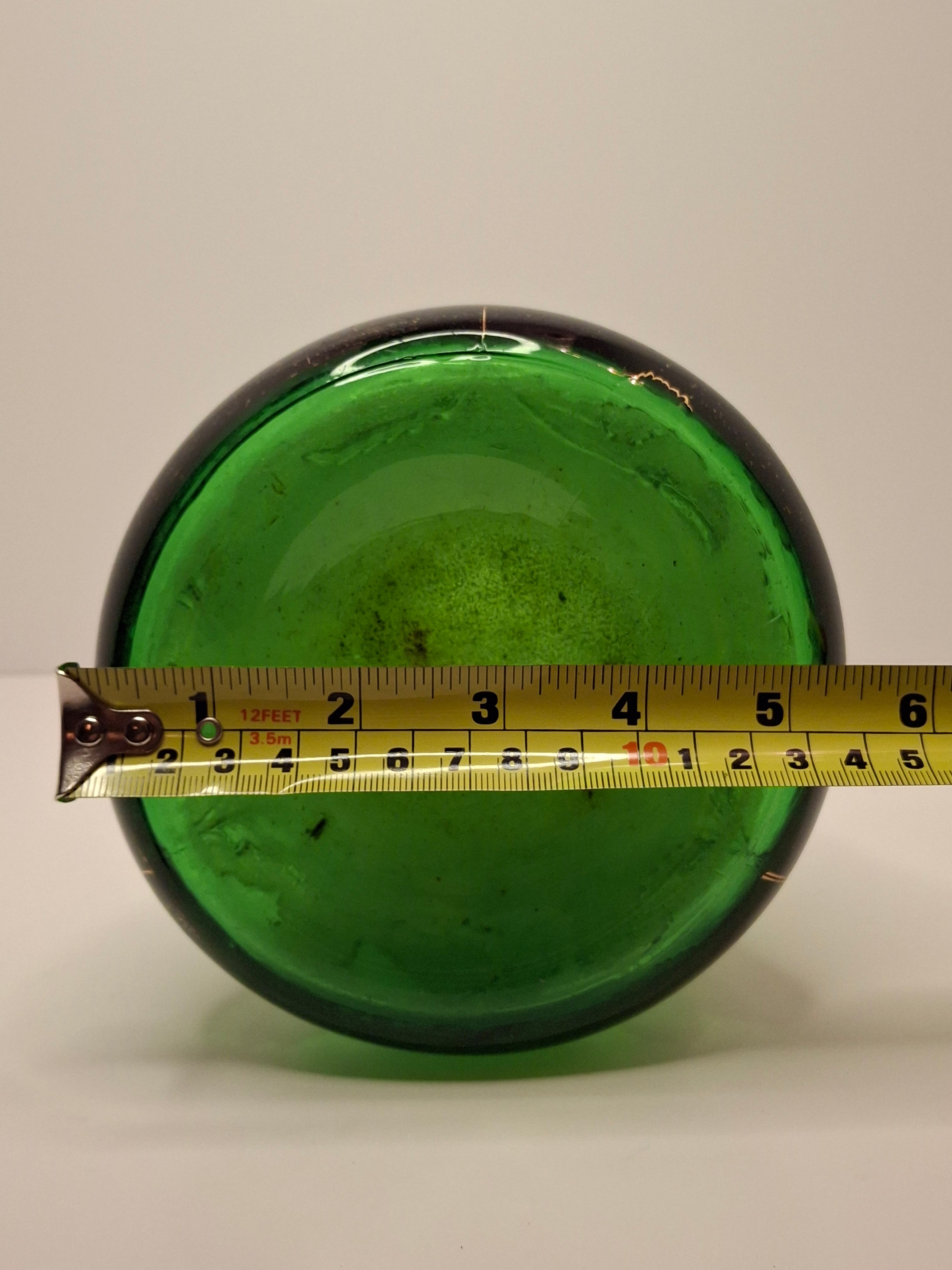 Antique EAPG U.S. Glass Company Delaware Pattern Emerald Green Pressed Glass Pitcher with Gold Accents, c.1899