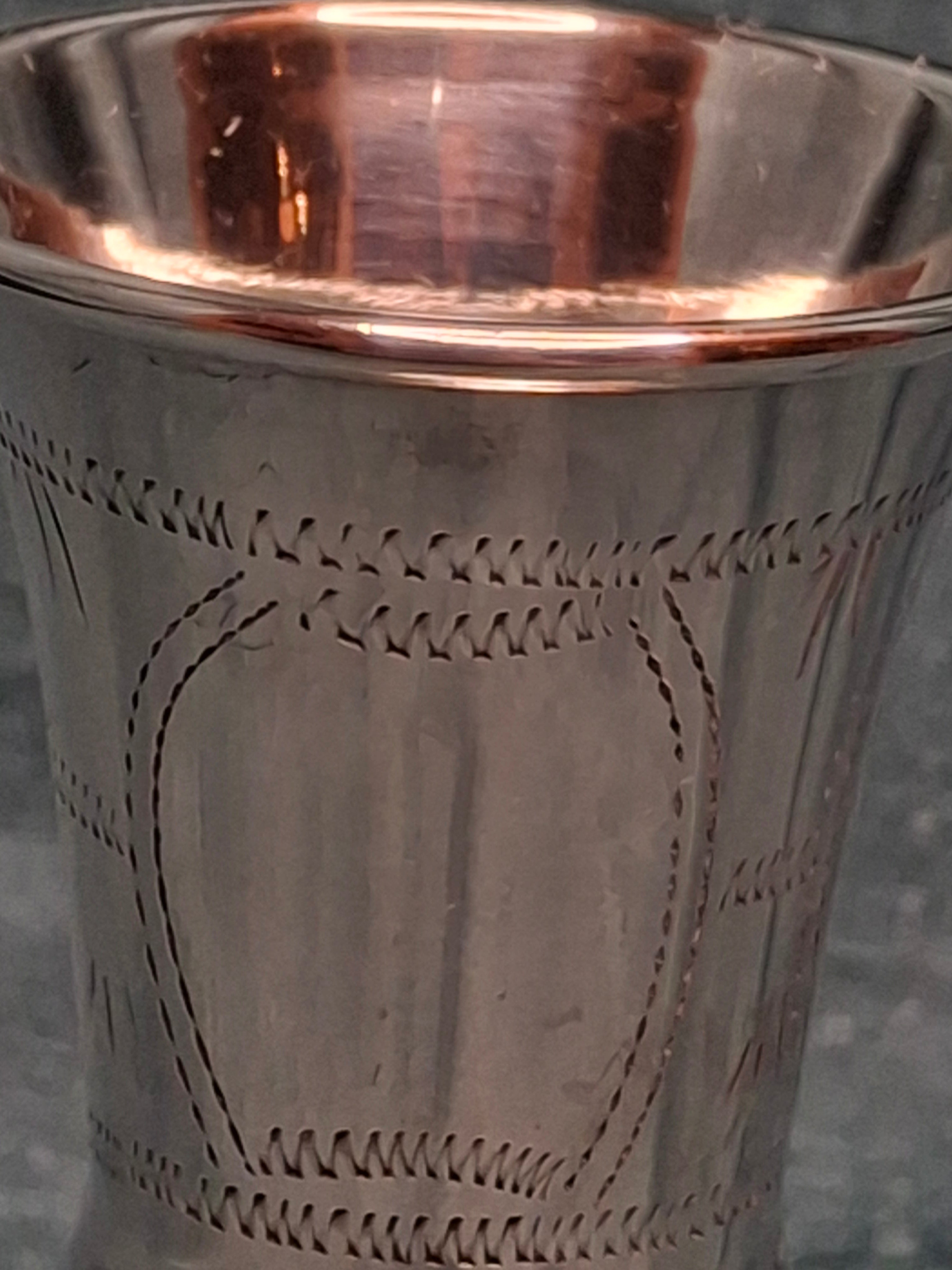 Vintage Sterling Silver Kiddush Cup and Saucer Set with Star of David Engraving 90 Grams