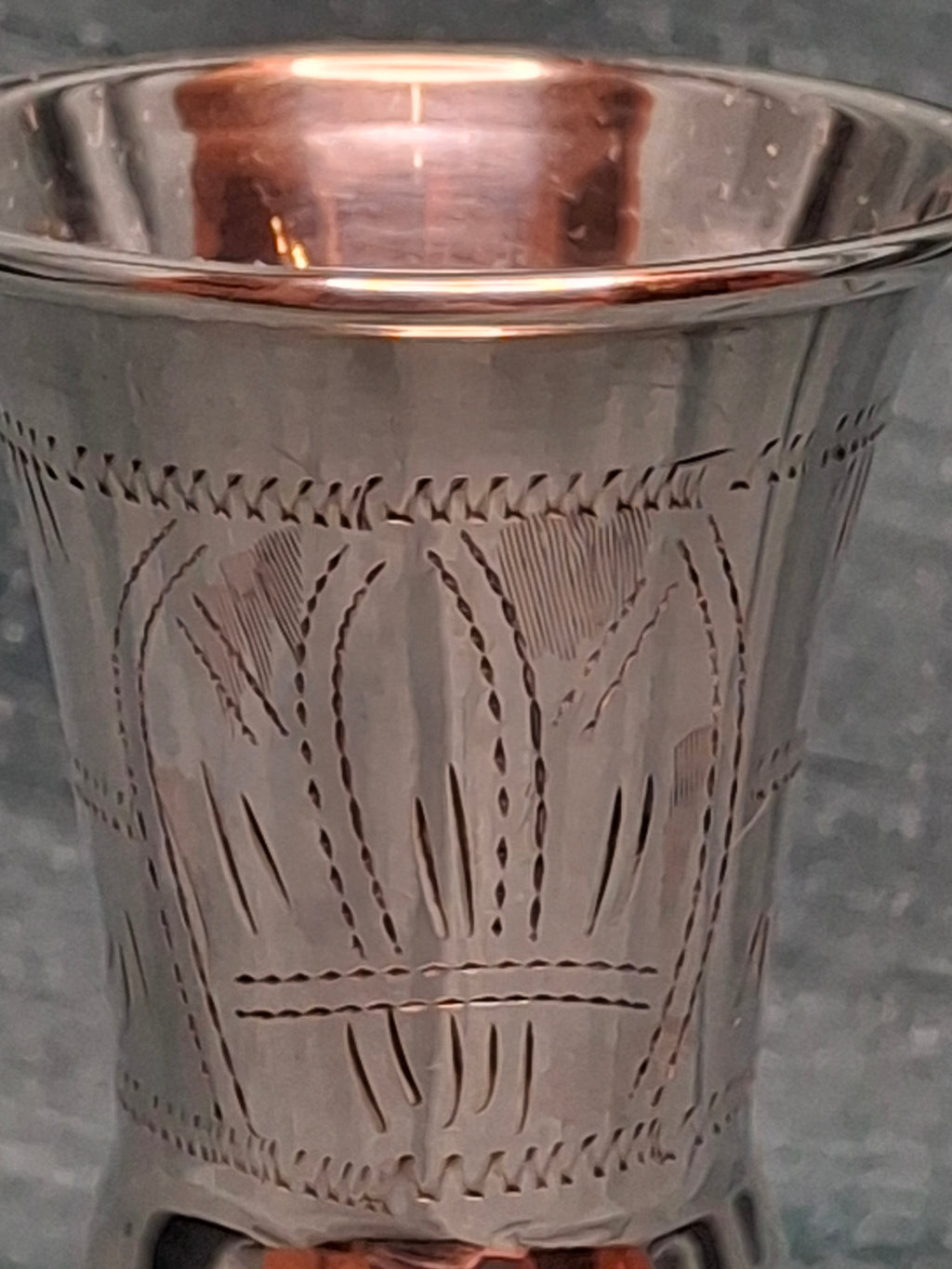 Vintage Sterling Silver Kiddush Cup and Saucer Set with Star of David Engraving 90 Grams