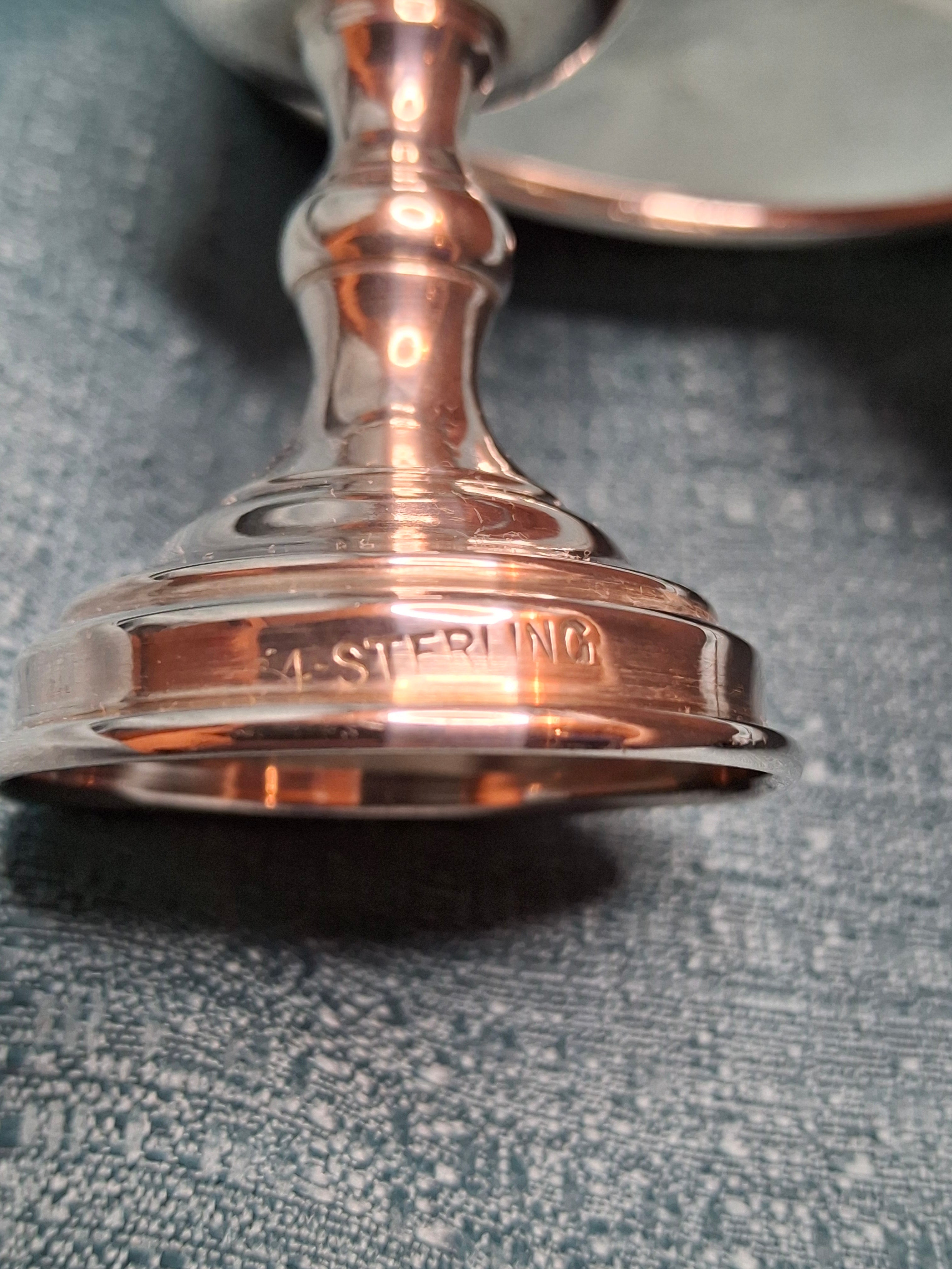 Vintage Sterling Silver Kiddush Cup and Saucer Set with Star of David Engraving 90 Grams