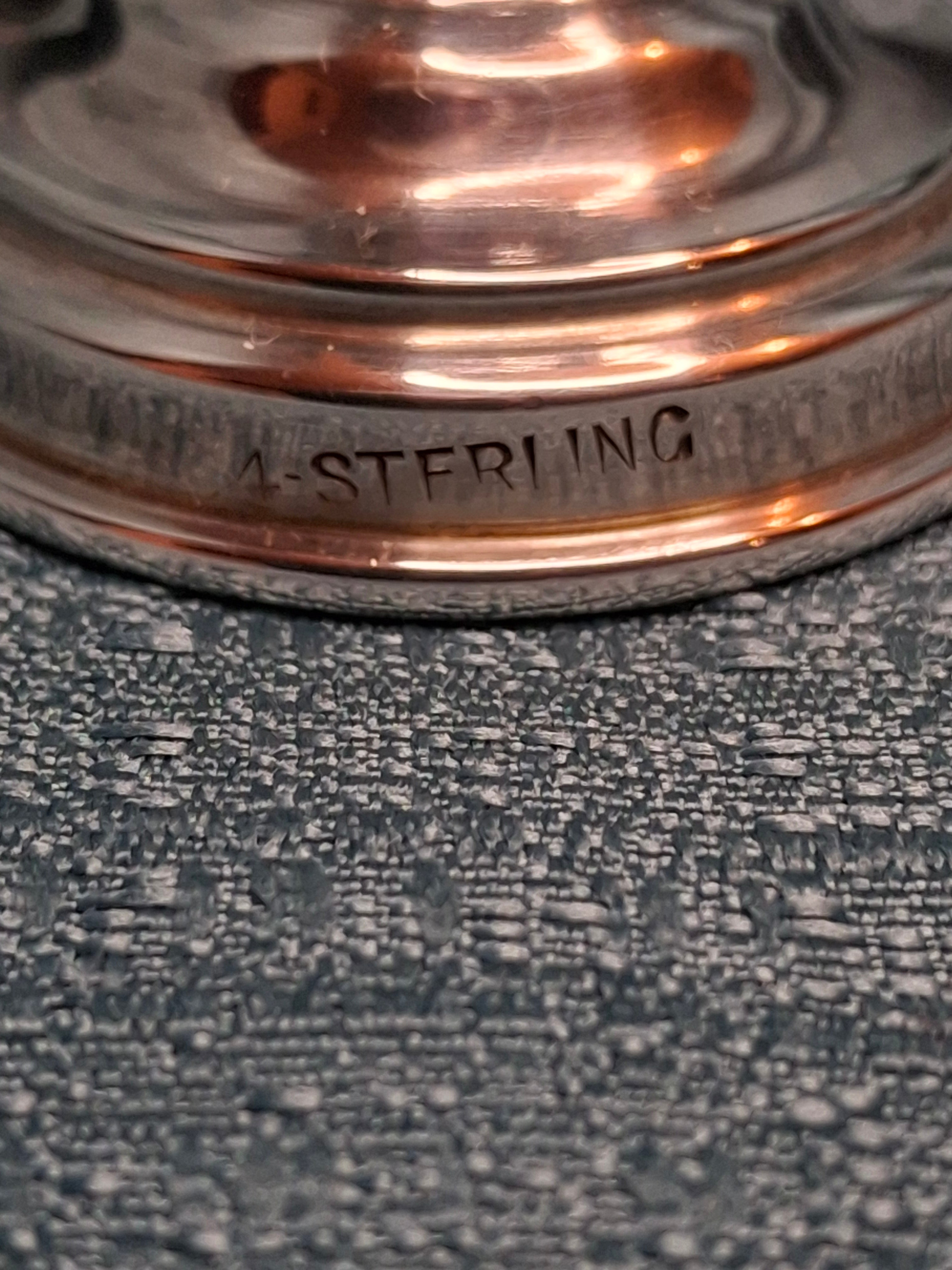Vintage Sterling Silver Kiddush Cup and Saucer Set with Star of David Engraving 90 Grams