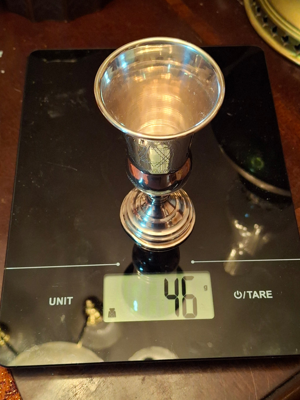 Vintage Sterling Silver Kiddush Cup and Saucer Set with Star of David Engraving 90 Grams