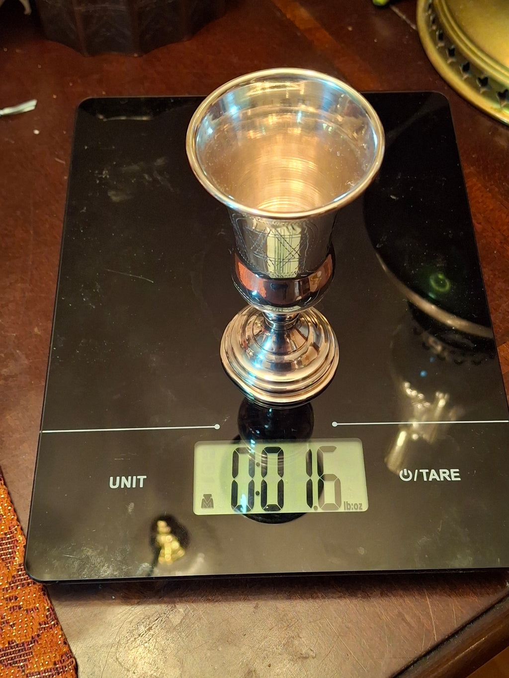 Vintage Sterling Silver Kiddush Cup and Saucer Set with Star of David Engraving 90 Grams