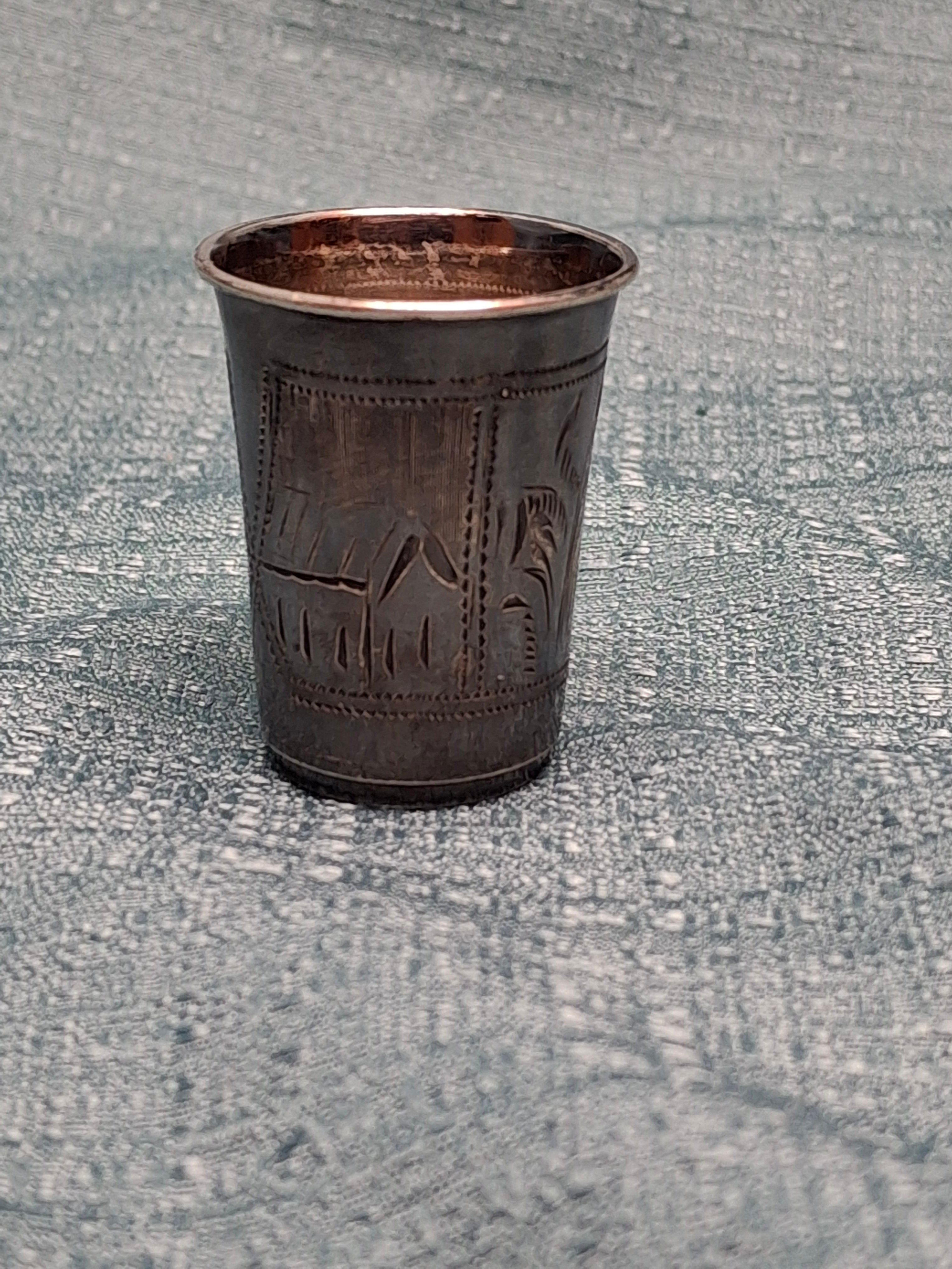 Antique Russian Imperial Silver Kiddush Cup by Heirs of Israel Eseevich Zakhoder, Kiev, c. 1910