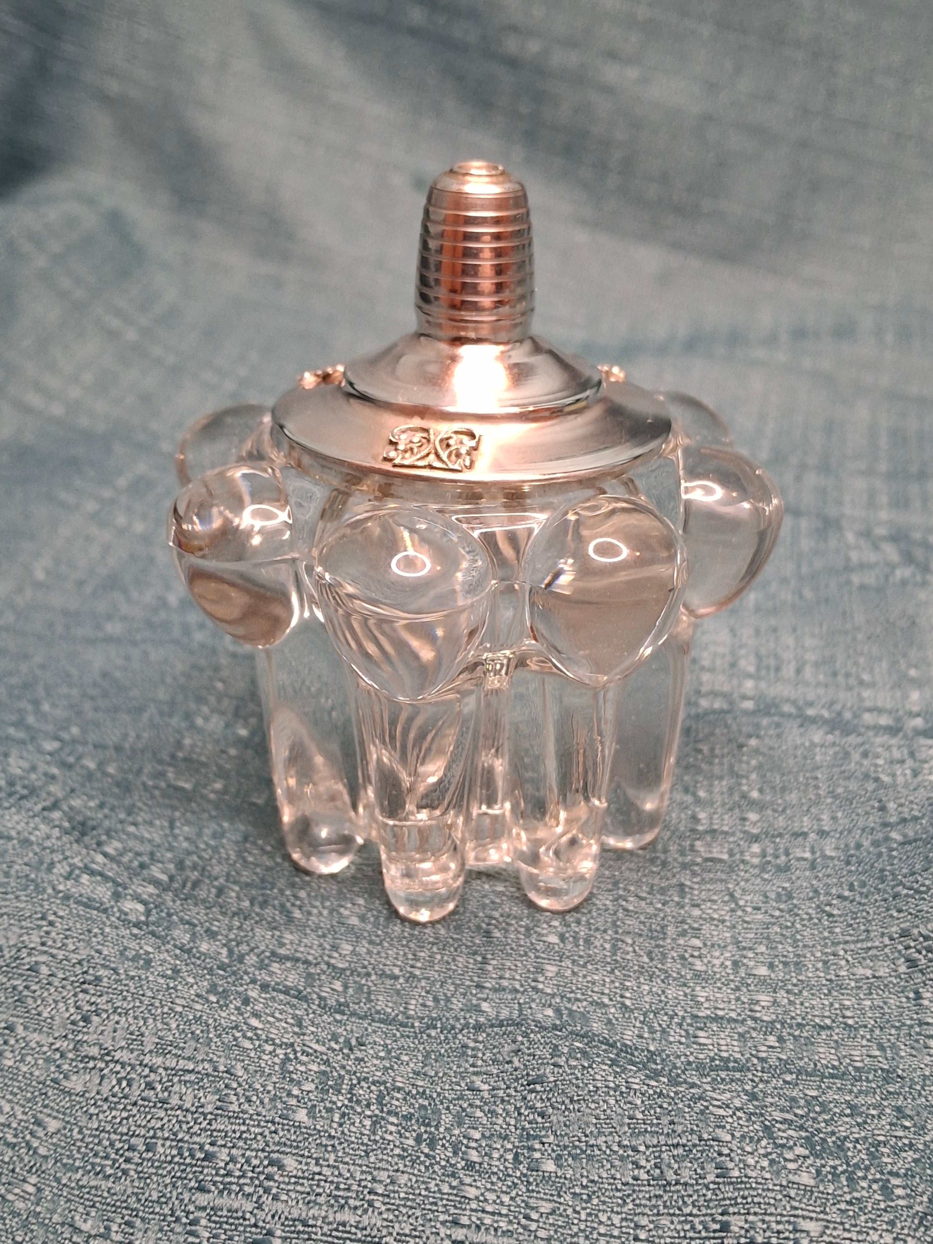 Vintage French Crystal Honey Dish with Silver-Plated Lid and Israeli Silver-Plated Holder Stand by Eisenstein - Judaica Rosh Hashanah Set "Land of Milk and Honey"