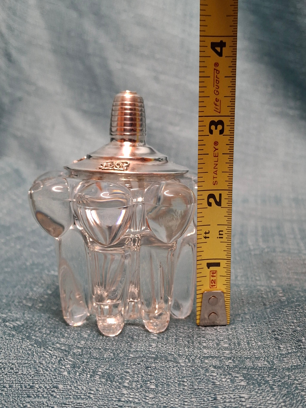 Vintage French Crystal Honey Dish with Silver-Plated Lid and Israeli Silver-Plated Holder Stand by Eisenstein - Judaica Rosh Hashanah Set "Land of Milk and Honey"