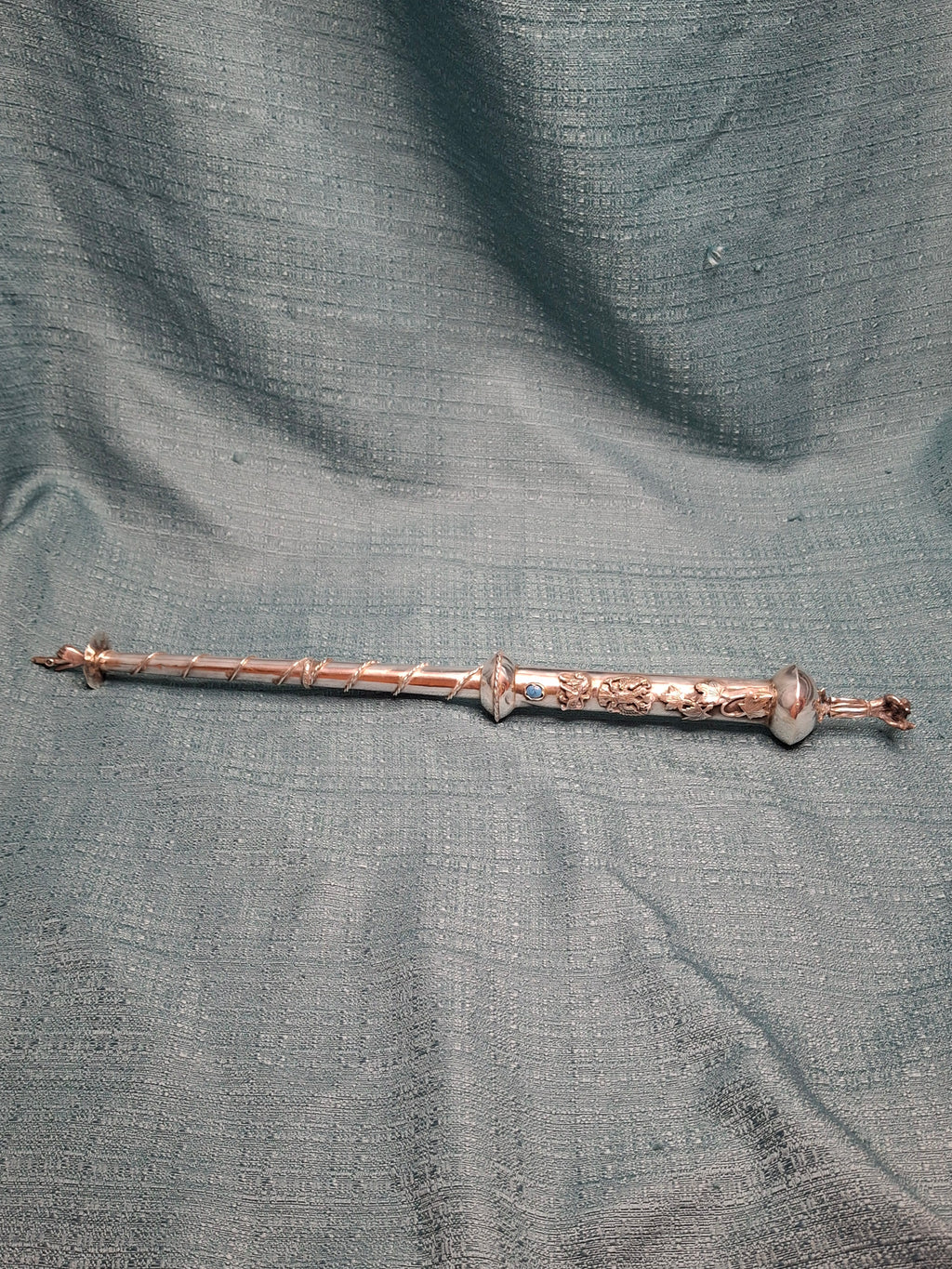 Antique 1873 Russian Imperial Silver Torah Pointer Yad with Fiddler Finial, Moscow Hallmarks