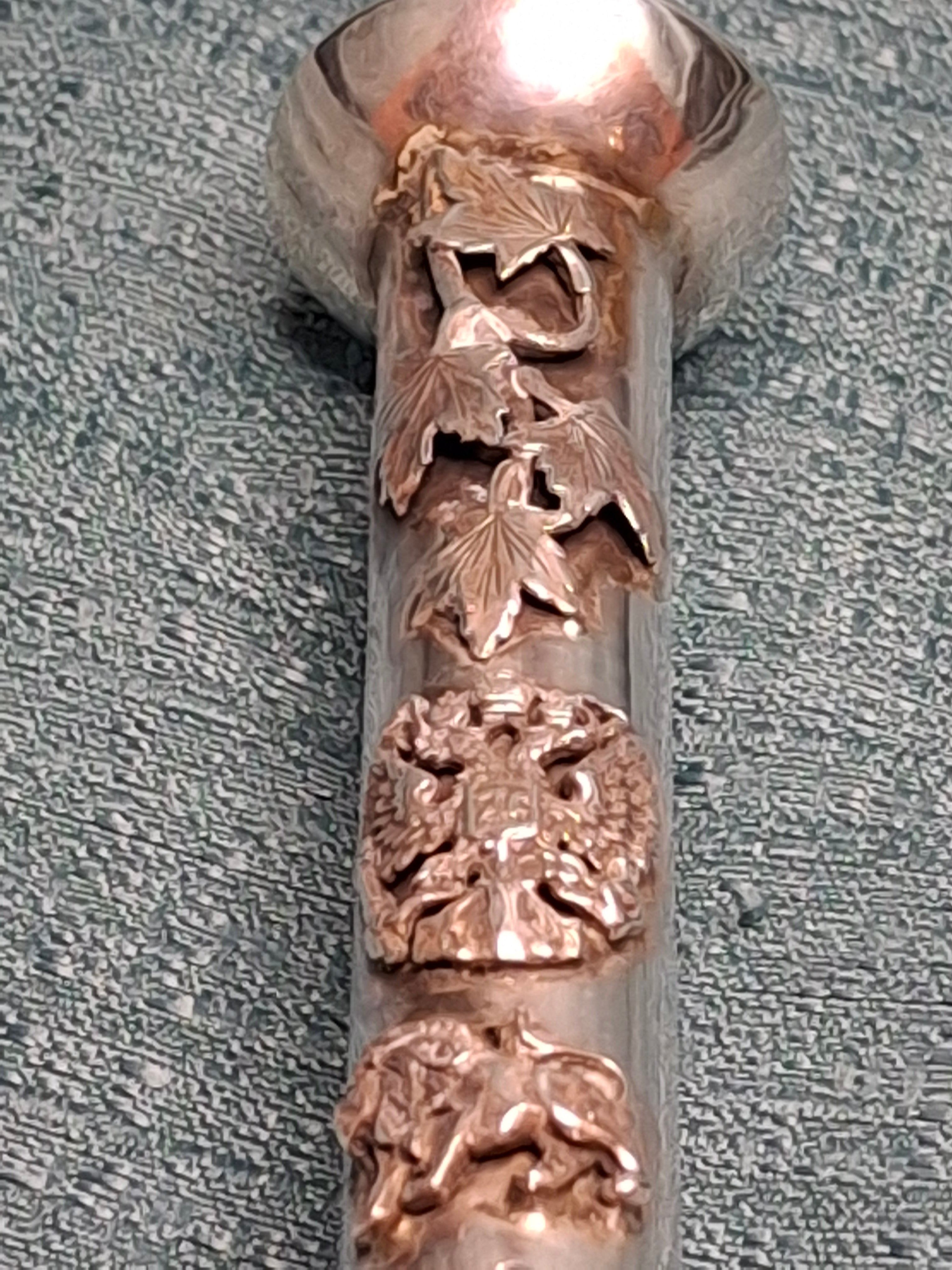 Antique 1873 Russian Imperial Silver Torah Pointer Yad with Fiddler Finial, Moscow Hallmarks