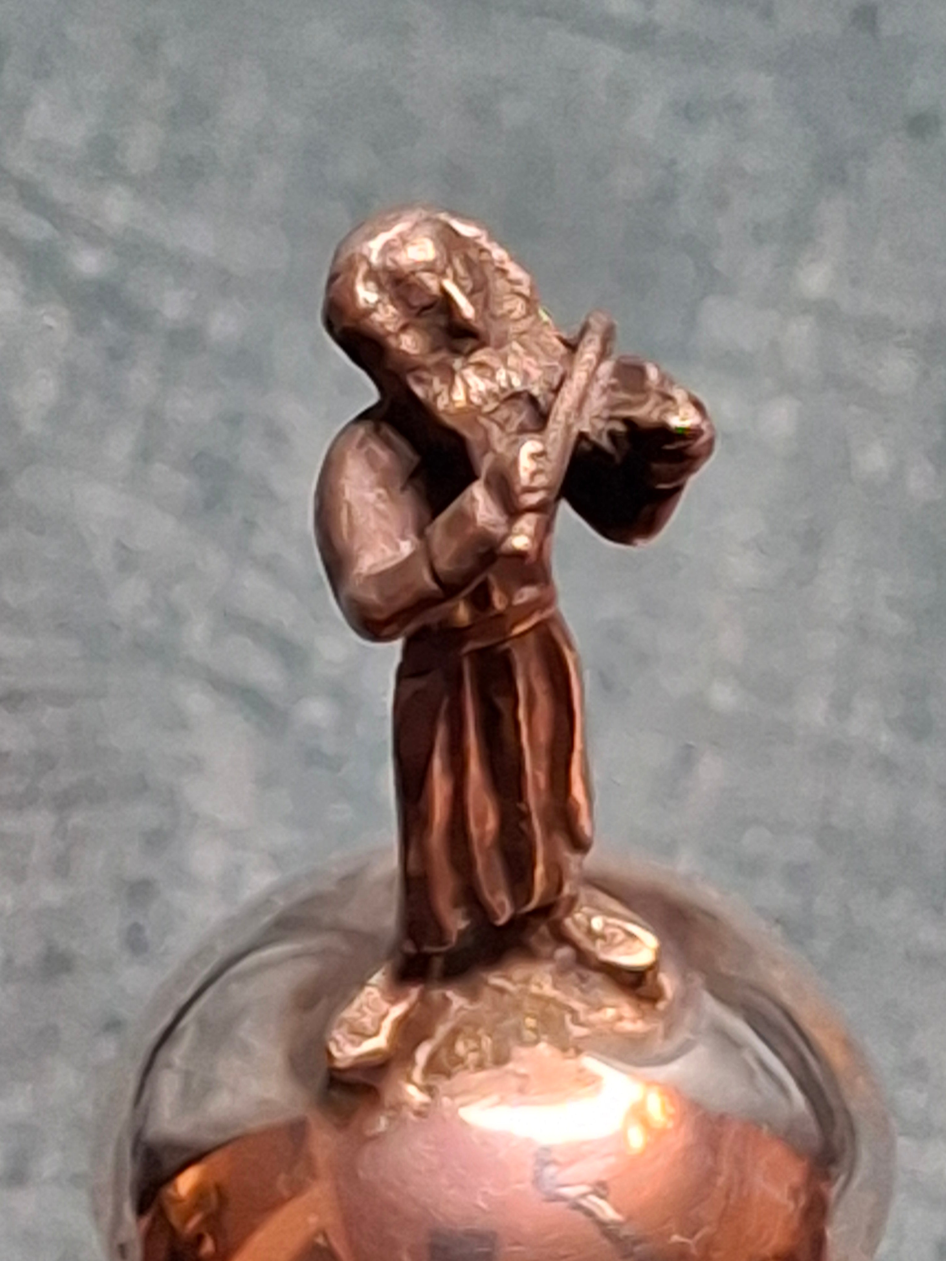 Antique 1873 Russian Imperial Silver Torah Pointer Yad with Fiddler Finial, Moscow Hallmarks