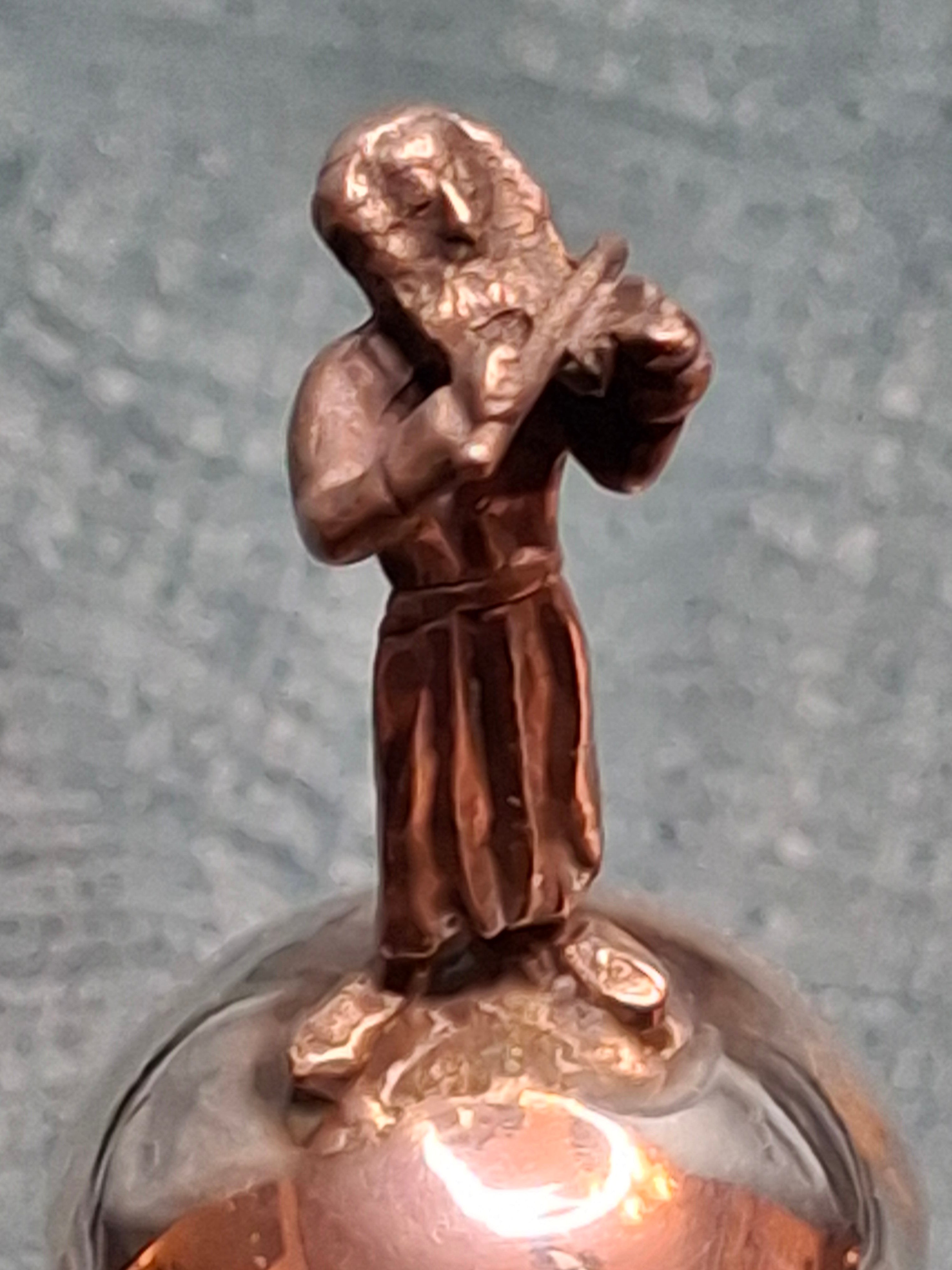 Antique 1873 Russian Imperial Silver Torah Pointer Yad with Fiddler Finial, Moscow Hallmarks