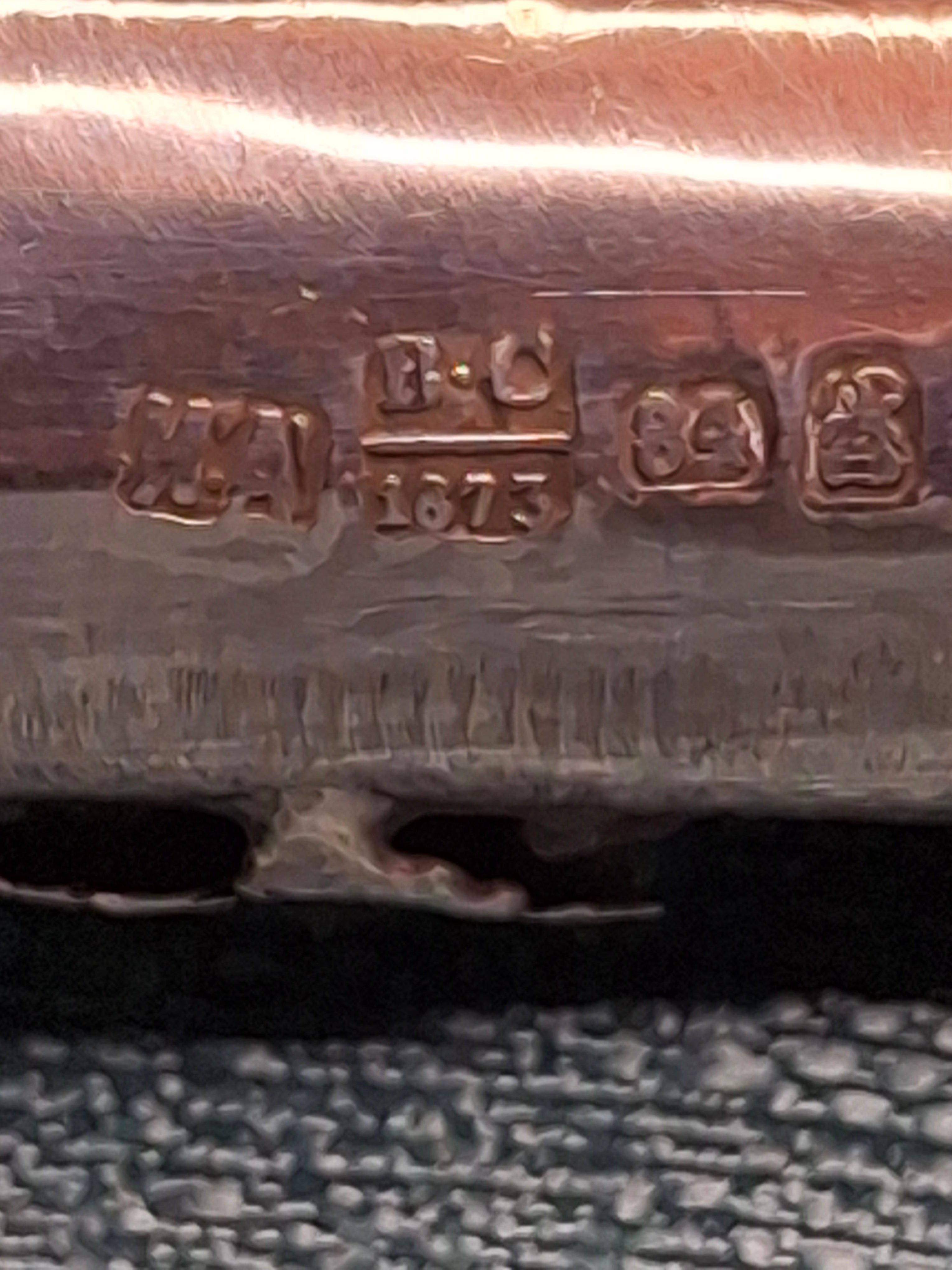 Antique 1873 Russian Imperial Silver Torah Pointer Yad with Fiddler Finial, Moscow Hallmarks