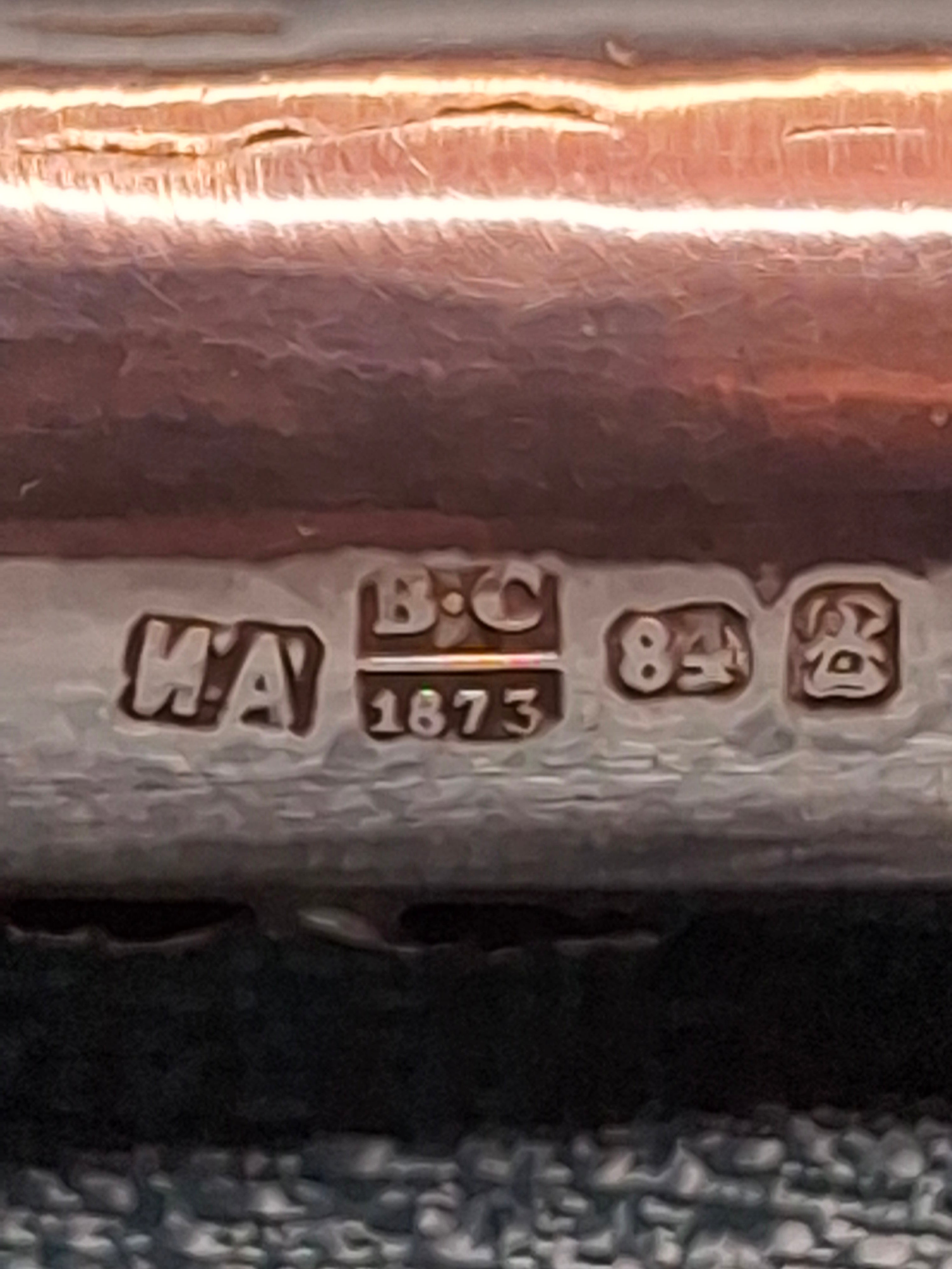 Antique 1873 Russian Imperial Silver Torah Pointer Yad with Fiddler Finial, Moscow Hallmarks