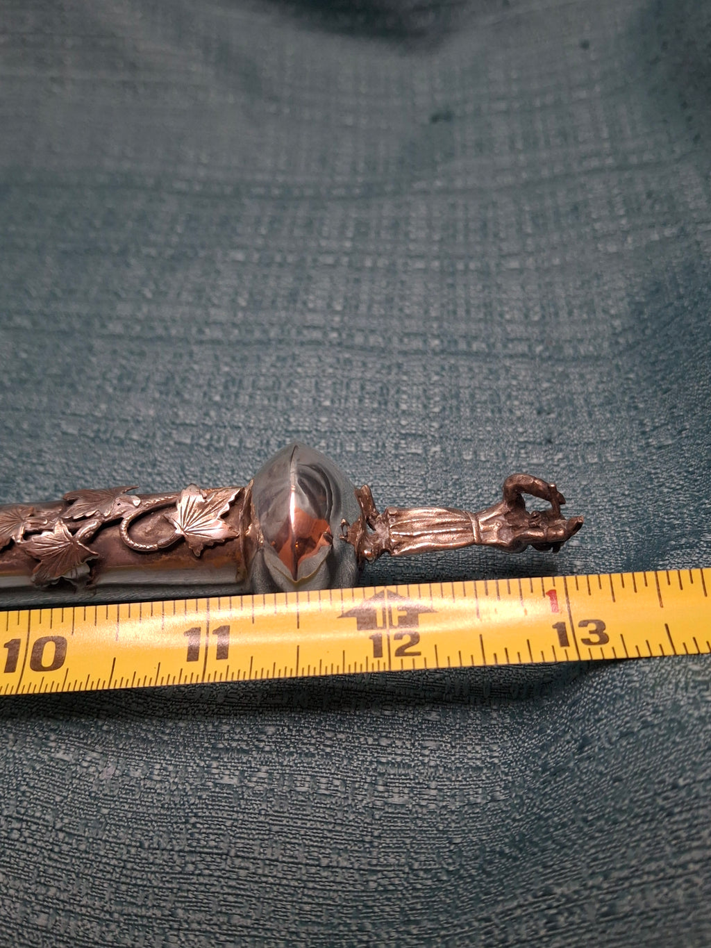 Antique 1873 Russian Imperial Silver Torah Pointer Yad with Fiddler Finial, Moscow Hallmarks