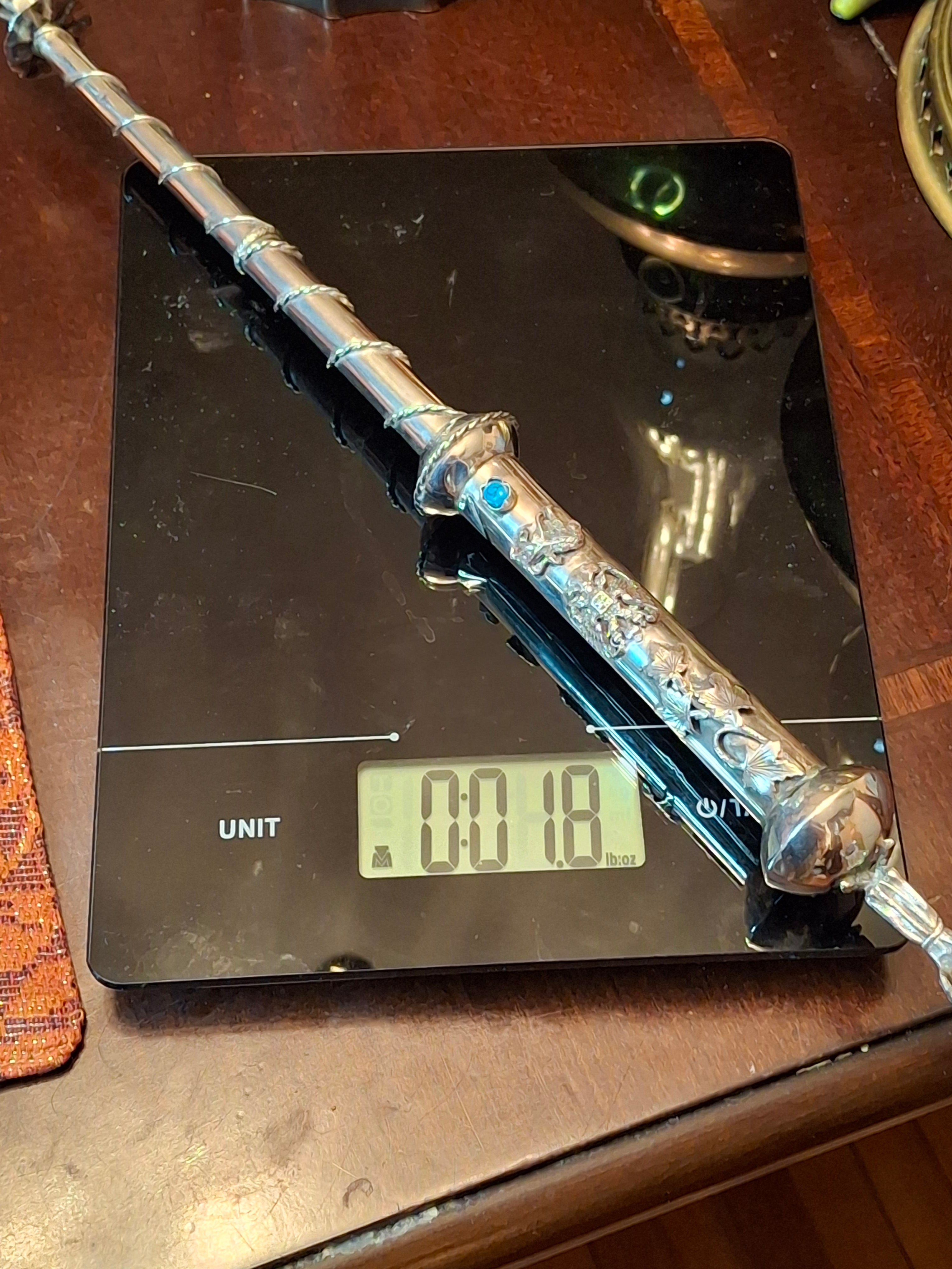Antique 1873 Russian Imperial Silver Torah Pointer Yad with Fiddler Finial, Moscow Hallmarks