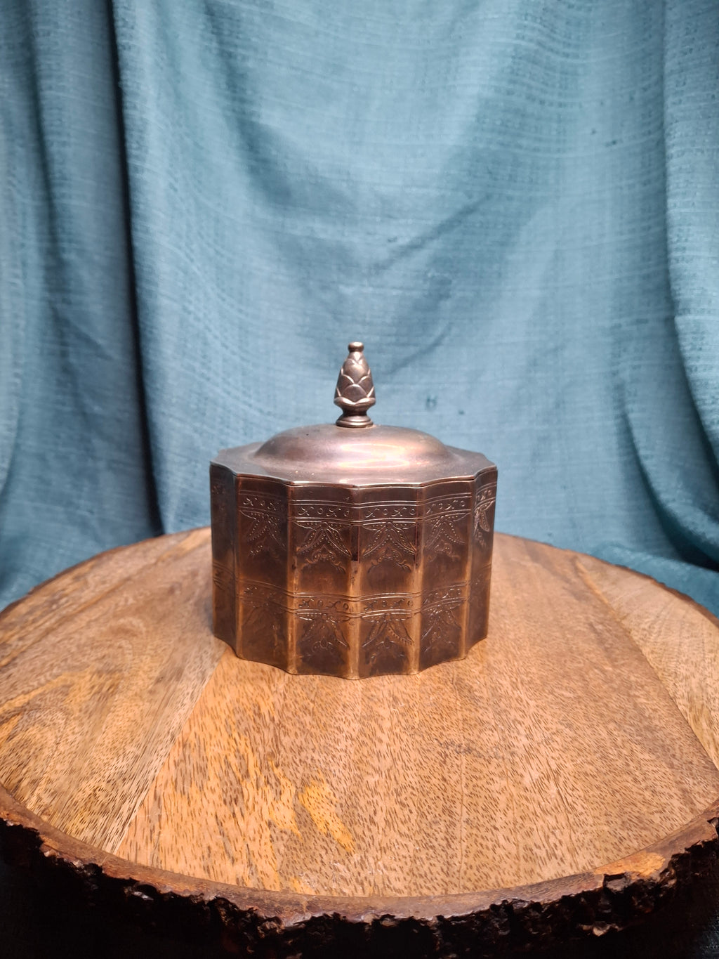 Vintage 1991 Godinger Silver Plated Etrog Box - Judaica Trinket Container with Red Velvet Interior