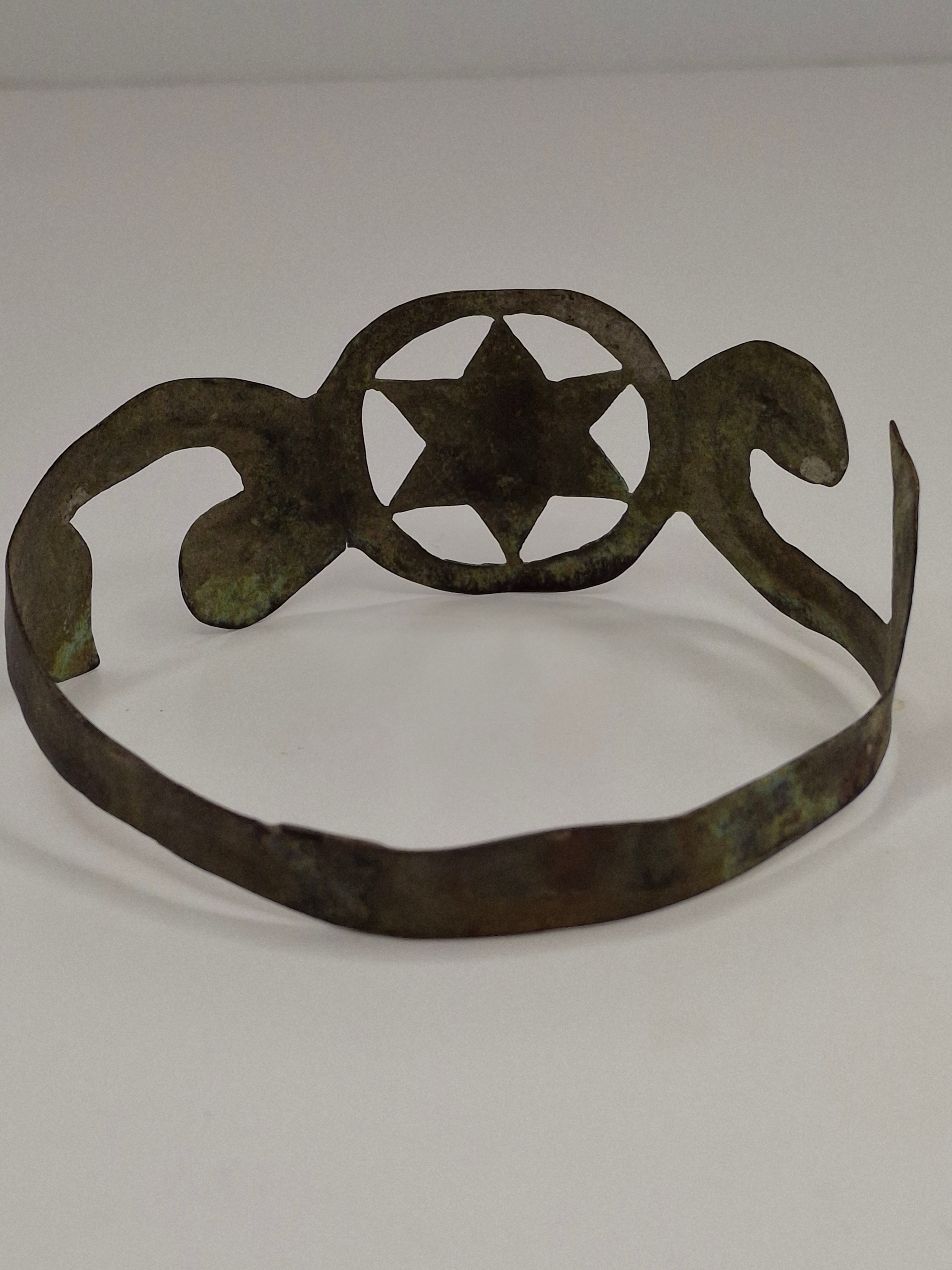 Rare 1941 Holocaust Era Jewish Ghetto Copper Bracelet Star of David Hand-Crafted WWII Judaica
