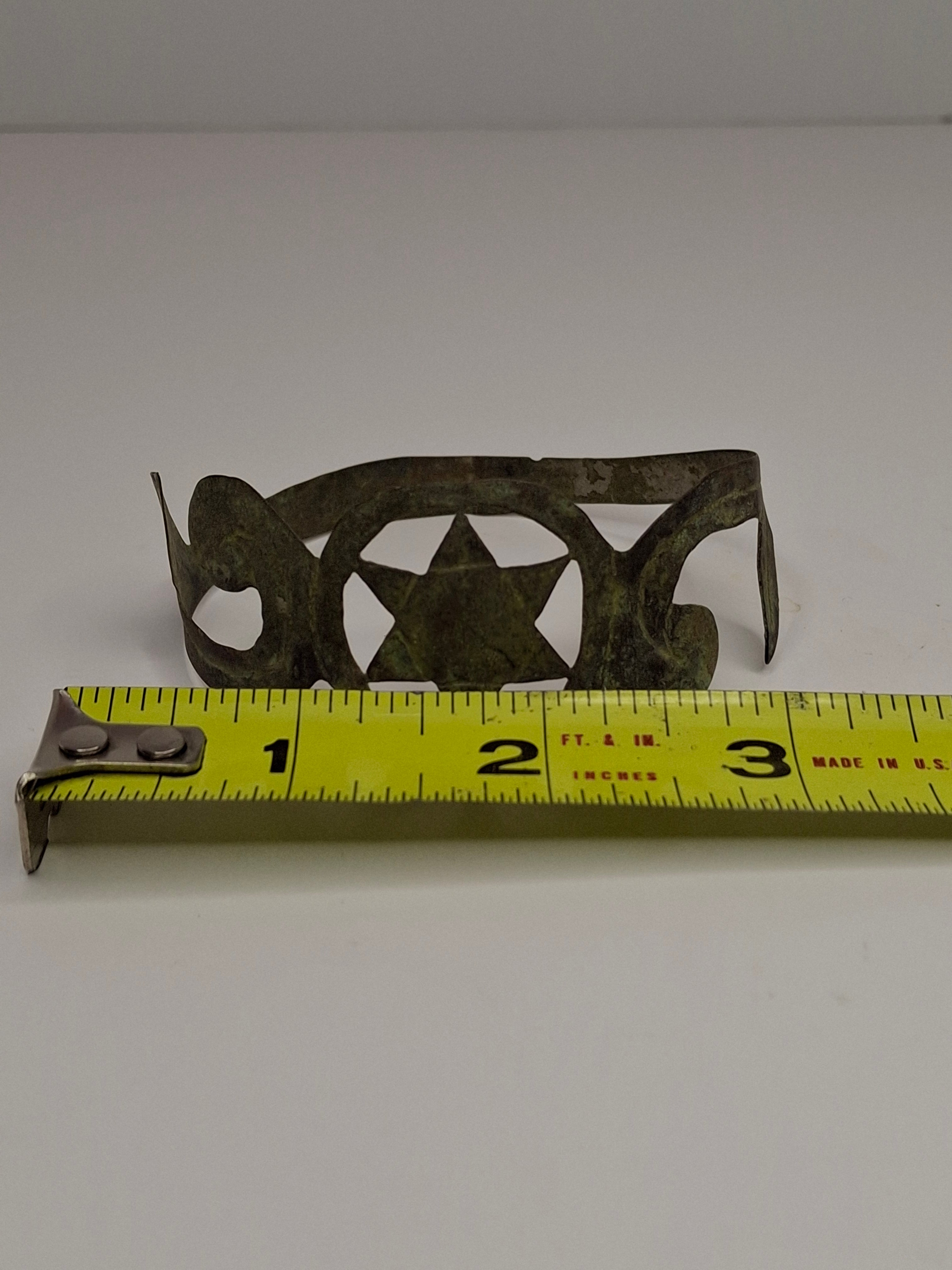 Rare 1941 Holocaust Era Jewish Ghetto Copper Bracelet Star of David Hand-Crafted WWII Judaica