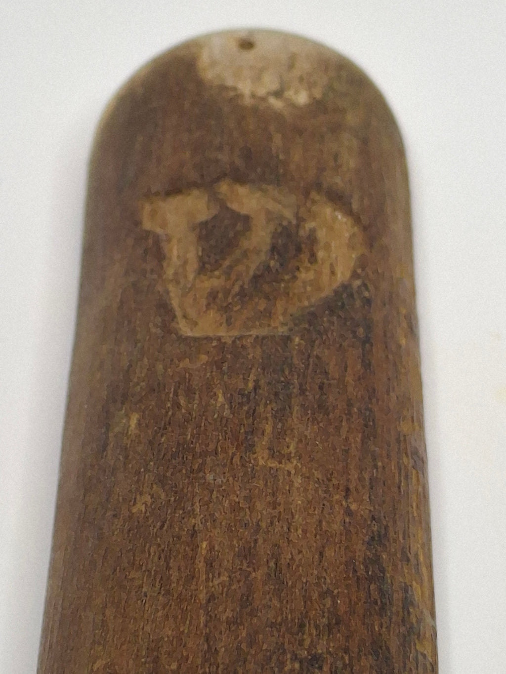 Antique WWII Holocaust Era Wooden Mezuzah Case - Hand-Carved - Lodz Ghetto Provenance