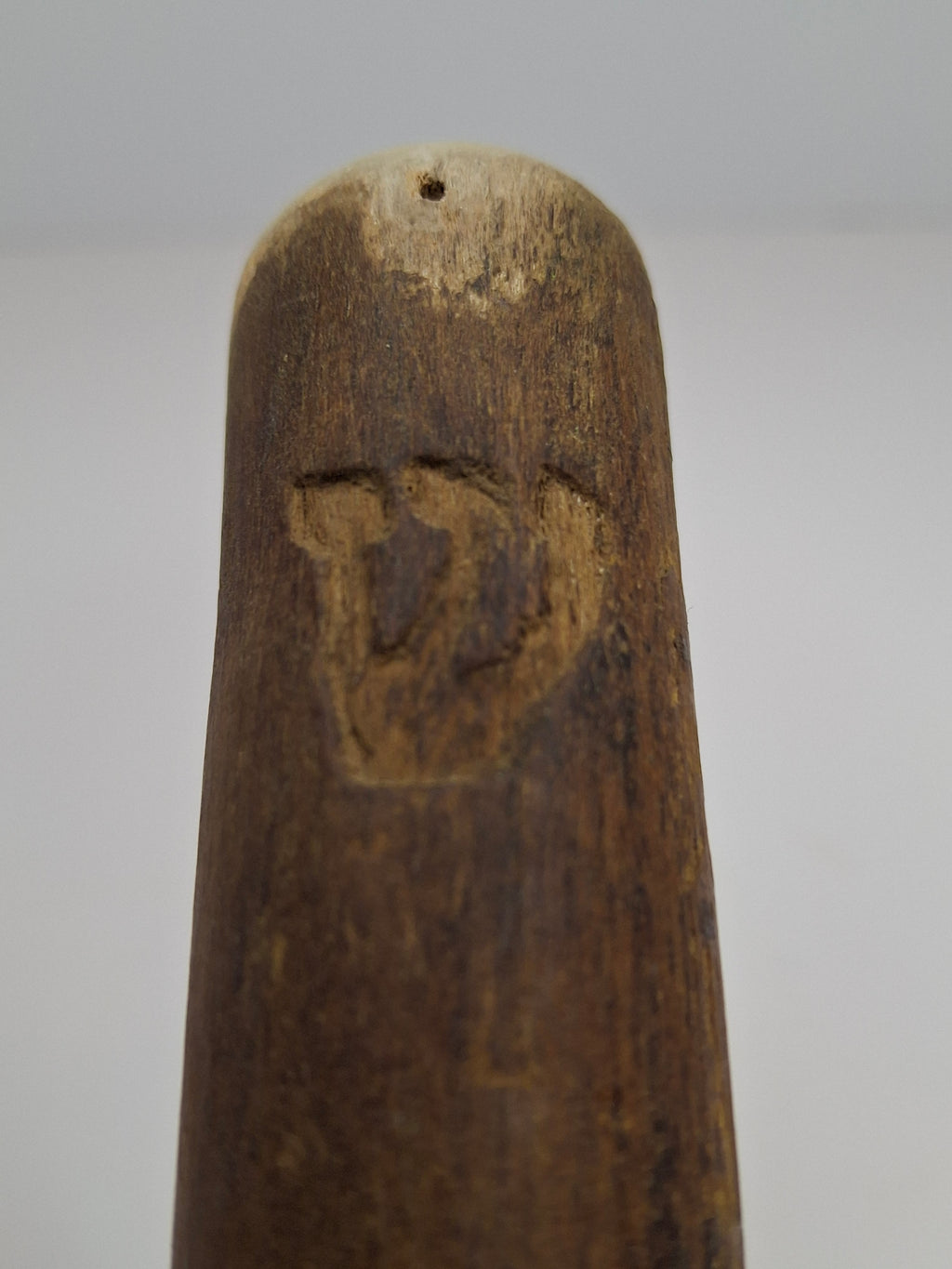 Antique WWII Holocaust Era Wooden Mezuzah Case - Hand-Carved - Lodz Ghetto Provenance