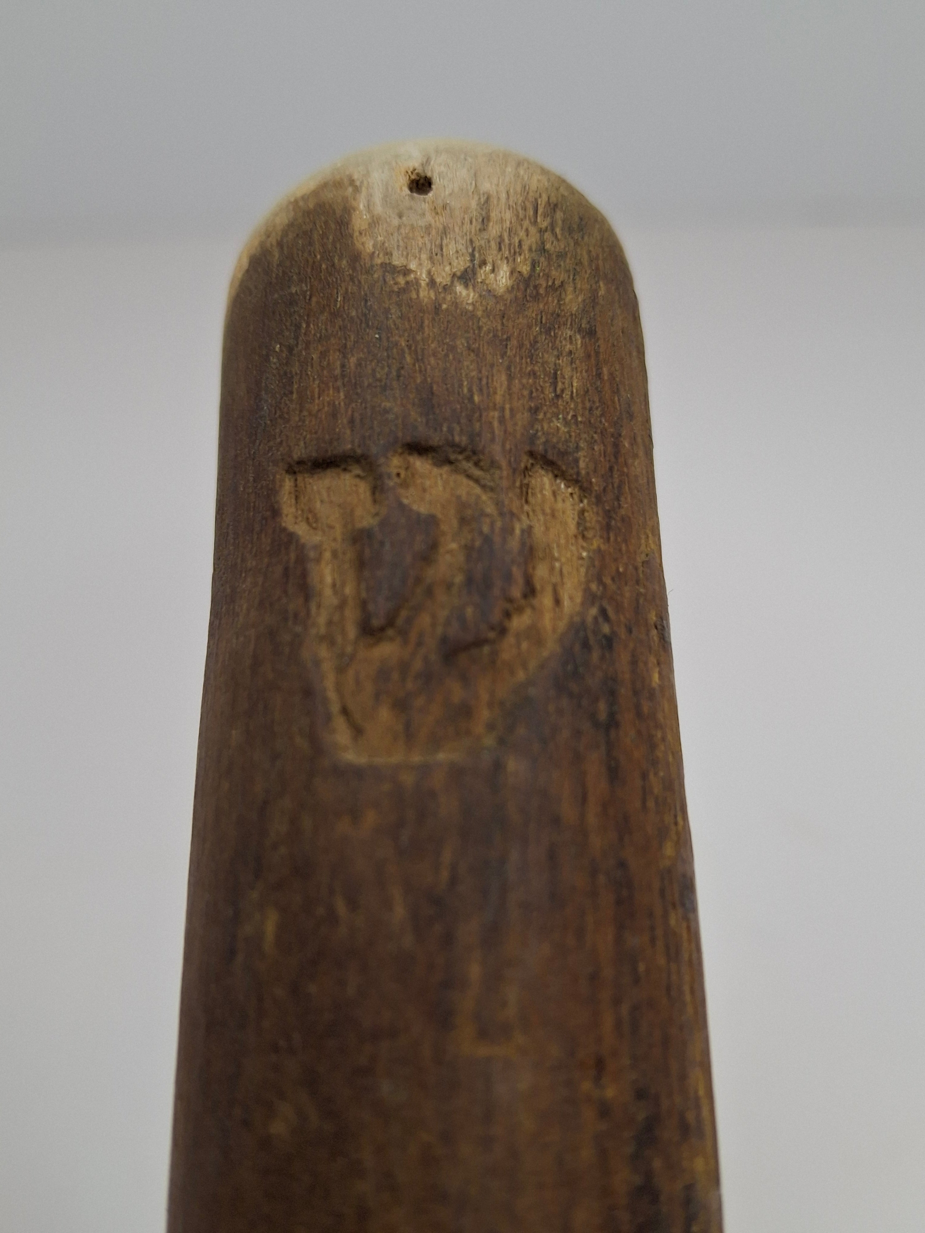 Antique WWII Holocaust Era Wooden Mezuzah Case - Hand-Carved - Lodz Ghetto Provenance