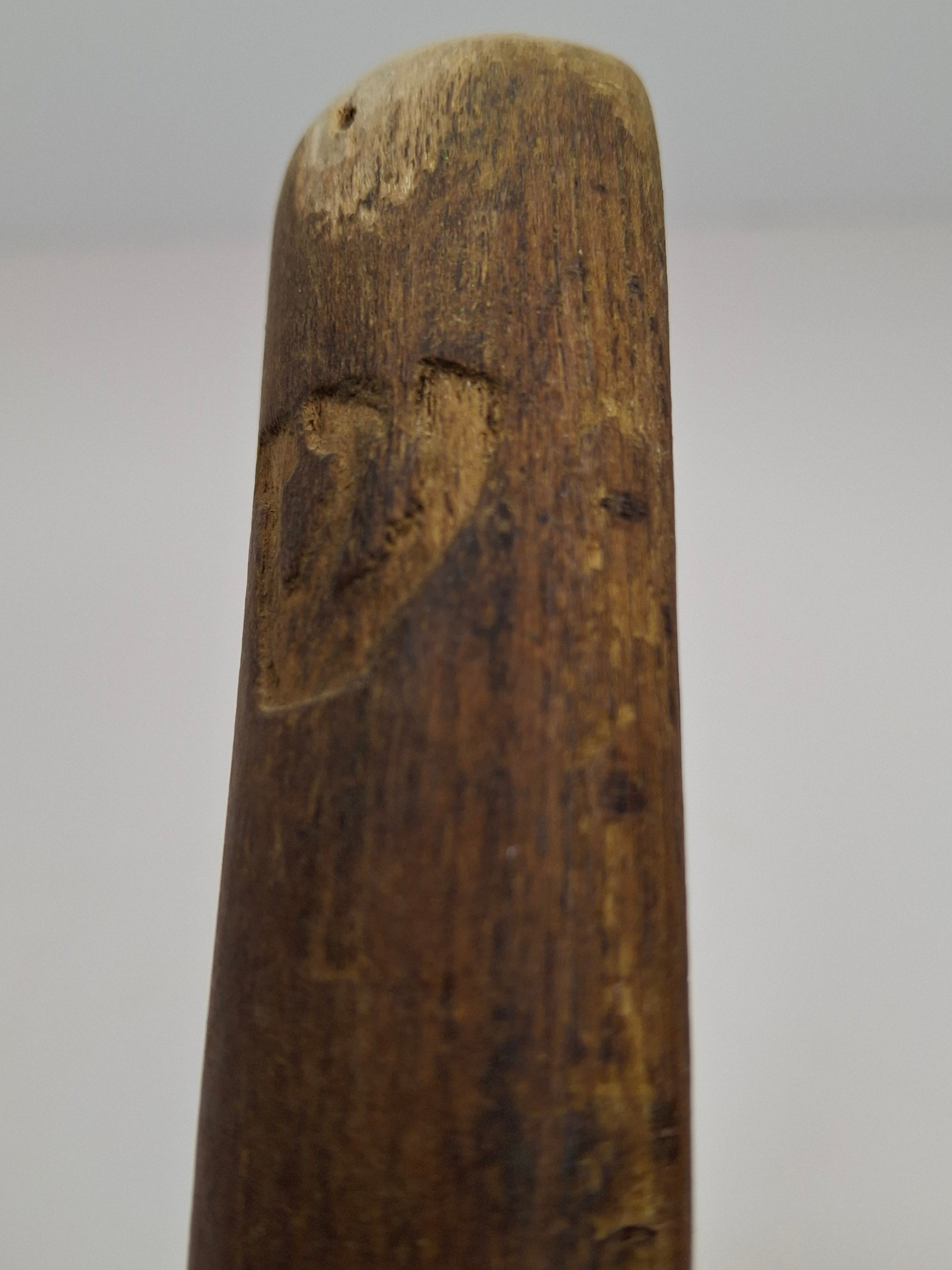 Antique WWII Holocaust Era Wooden Mezuzah Case - Hand-Carved - Lodz Ghetto Provenance