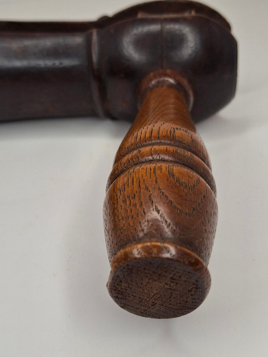 Antique Victorian Wooden Purim Gragger Grogger | 19thC Judaica Ratchet Noisemaker | Dark Walnut Trench Style Gas Alarm