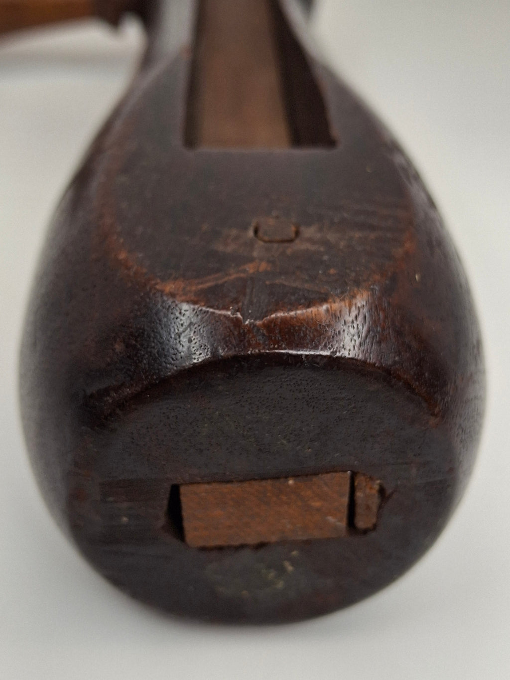 Antique Victorian Wooden Purim Gragger Grogger | 19thC Judaica Ratchet Noisemaker | Dark Walnut Trench Style Gas Alarm