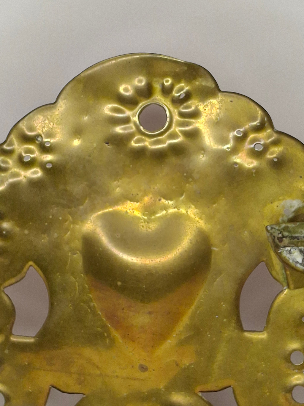 RARE Museum-Quality 18th C. Dutch Brass Hanukkah Menorah Oil Lamp Heart Repoussé Holland 1892 Provenance