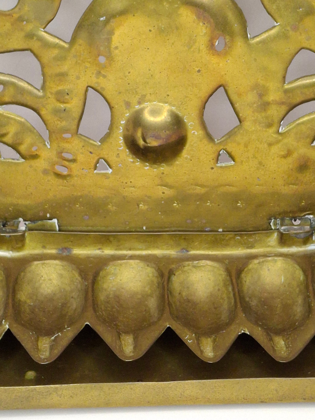 RARE Museum-Quality 18th C. Dutch Brass Hanukkah Menorah Oil Lamp Heart Repoussé Holland 1892 Provenance