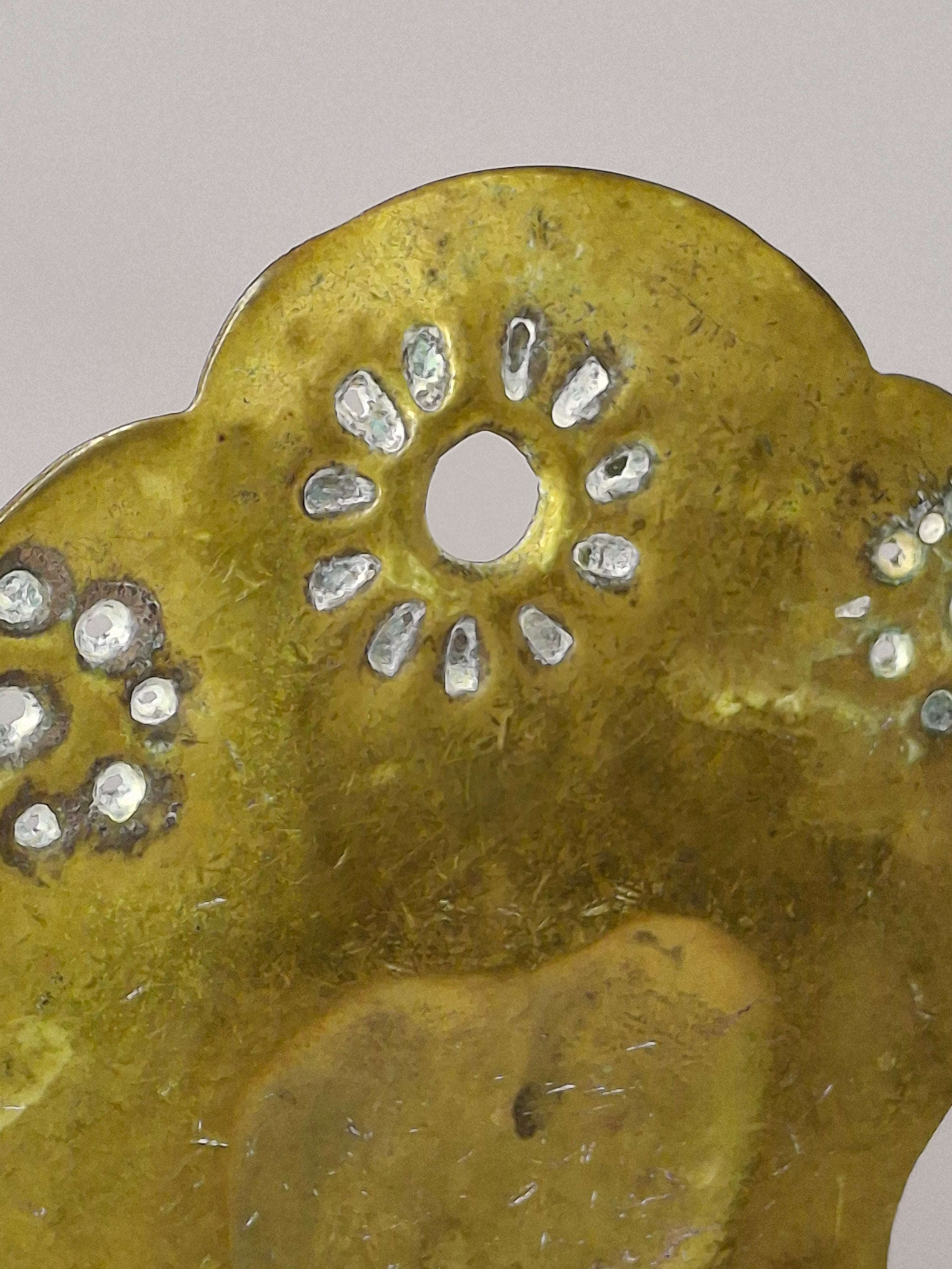 RARE Museum-Quality 18th C. Dutch Brass Hanukkah Menorah Oil Lamp Heart Repoussé Holland 1892 Provenance