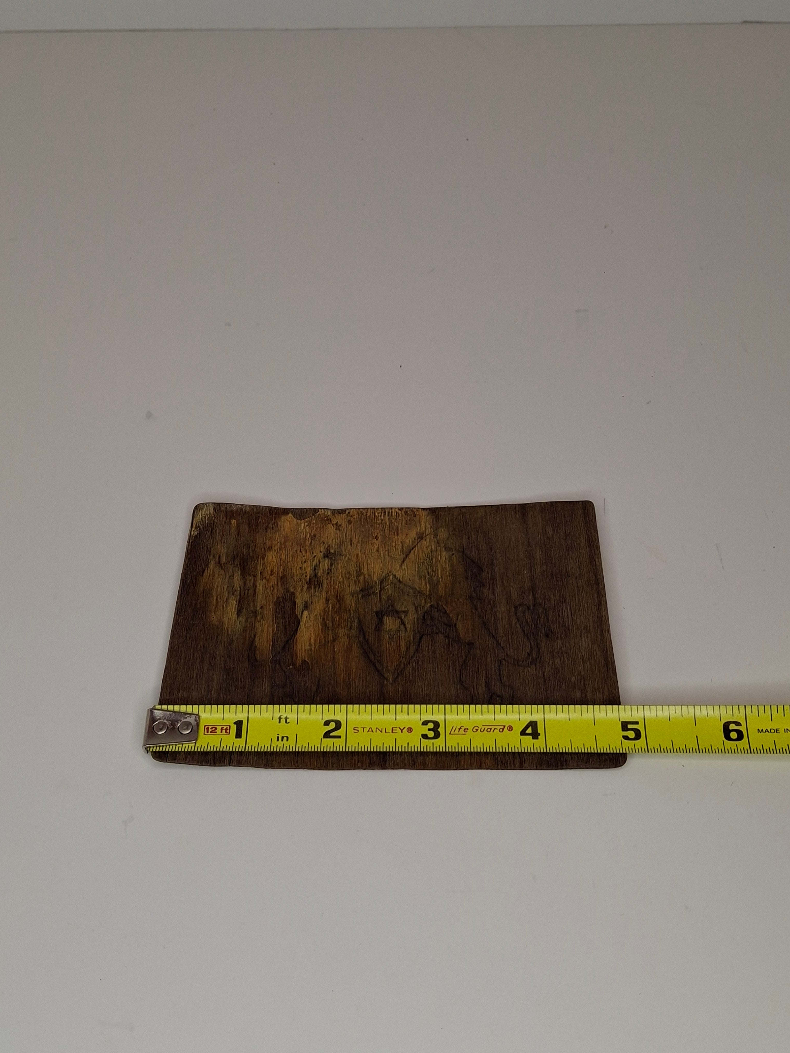 Rare WWII Holocaust Judaica - Wooden Postcard Litzmannstadt Ghetto (Lodz) Poland - Star of David & Lions of Judah - 1940s
