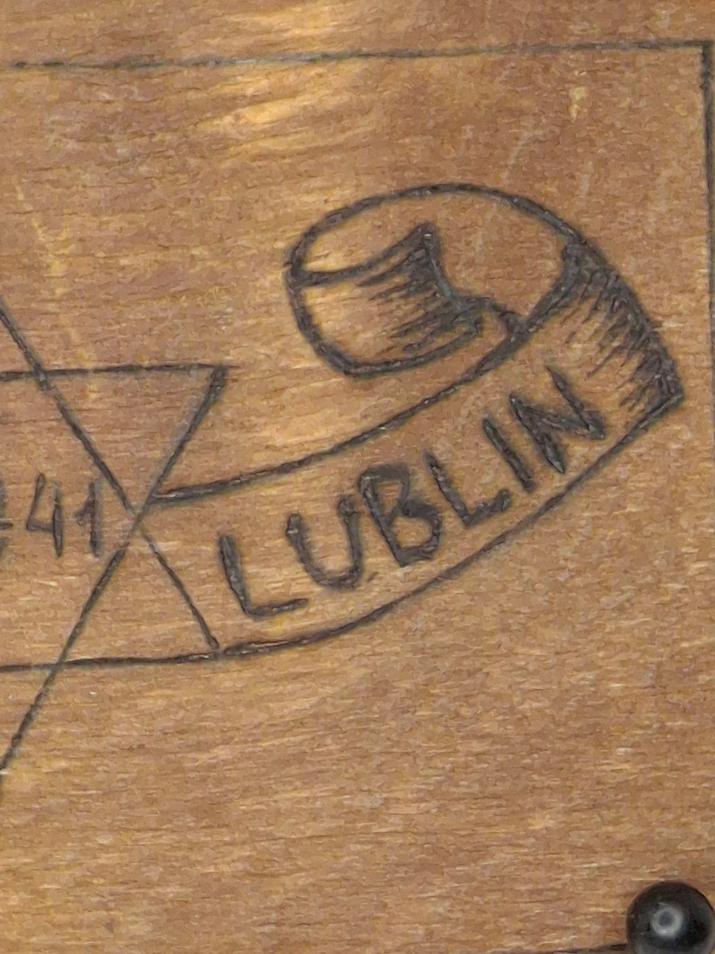 Museum-Quality Ultra-Rare 1941 Lublin Ghetto Hand-Carved Plywood Postcard - WWII Holocaust Judaica - Star of David