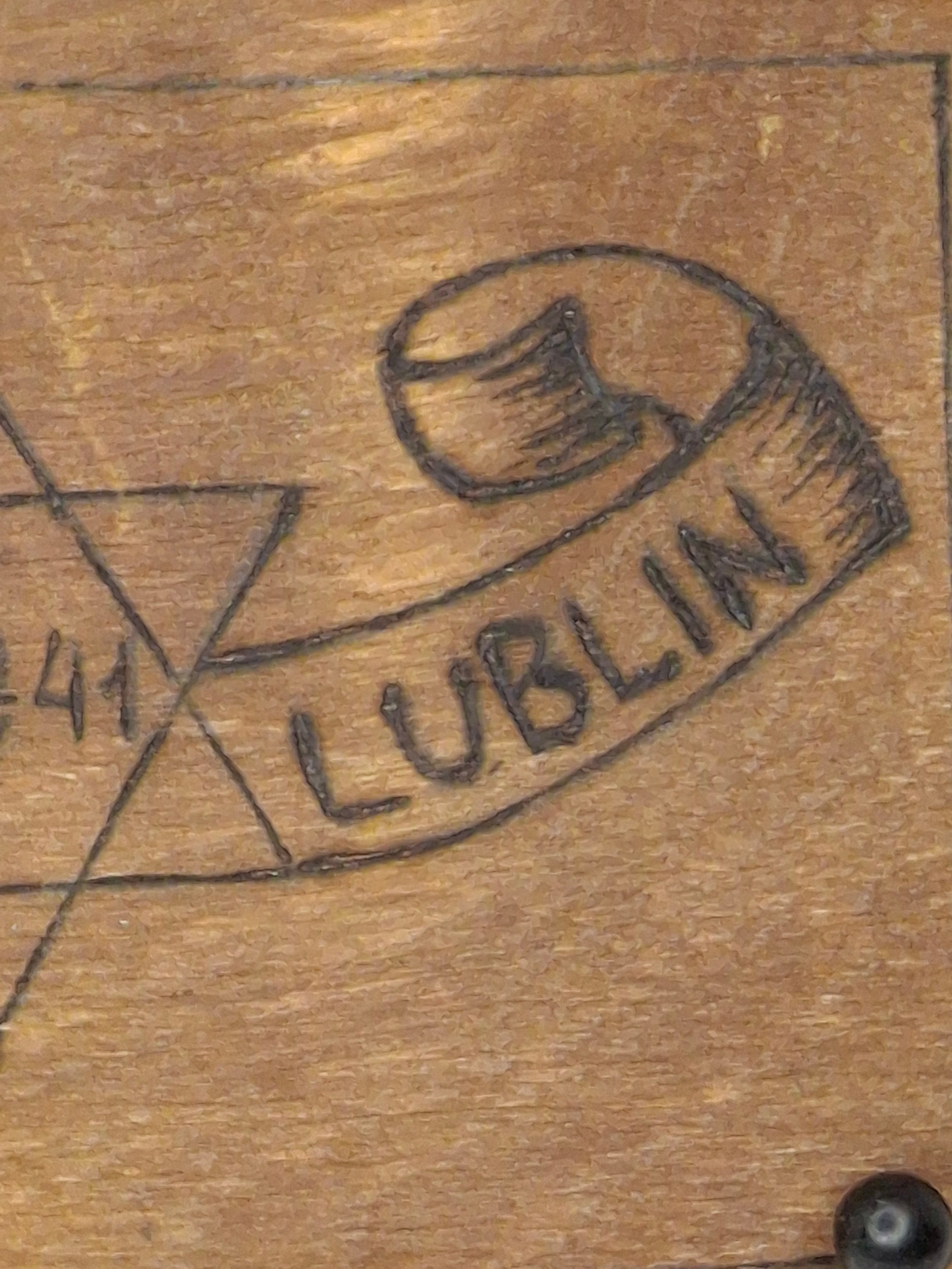 Museum-Quality Ultra-Rare 1941 Lublin Ghetto Hand-Carved Plywood Postcard - WWII Holocaust Judaica - Star of David
