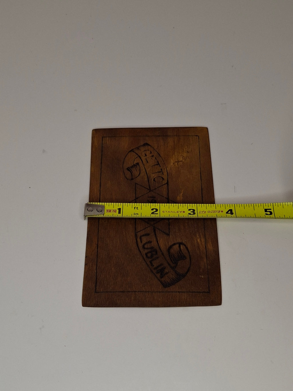 Museum-Quality Ultra-Rare 1941 Lublin Ghetto Hand-Carved Plywood Postcard - WWII Holocaust Judaica - Star of David