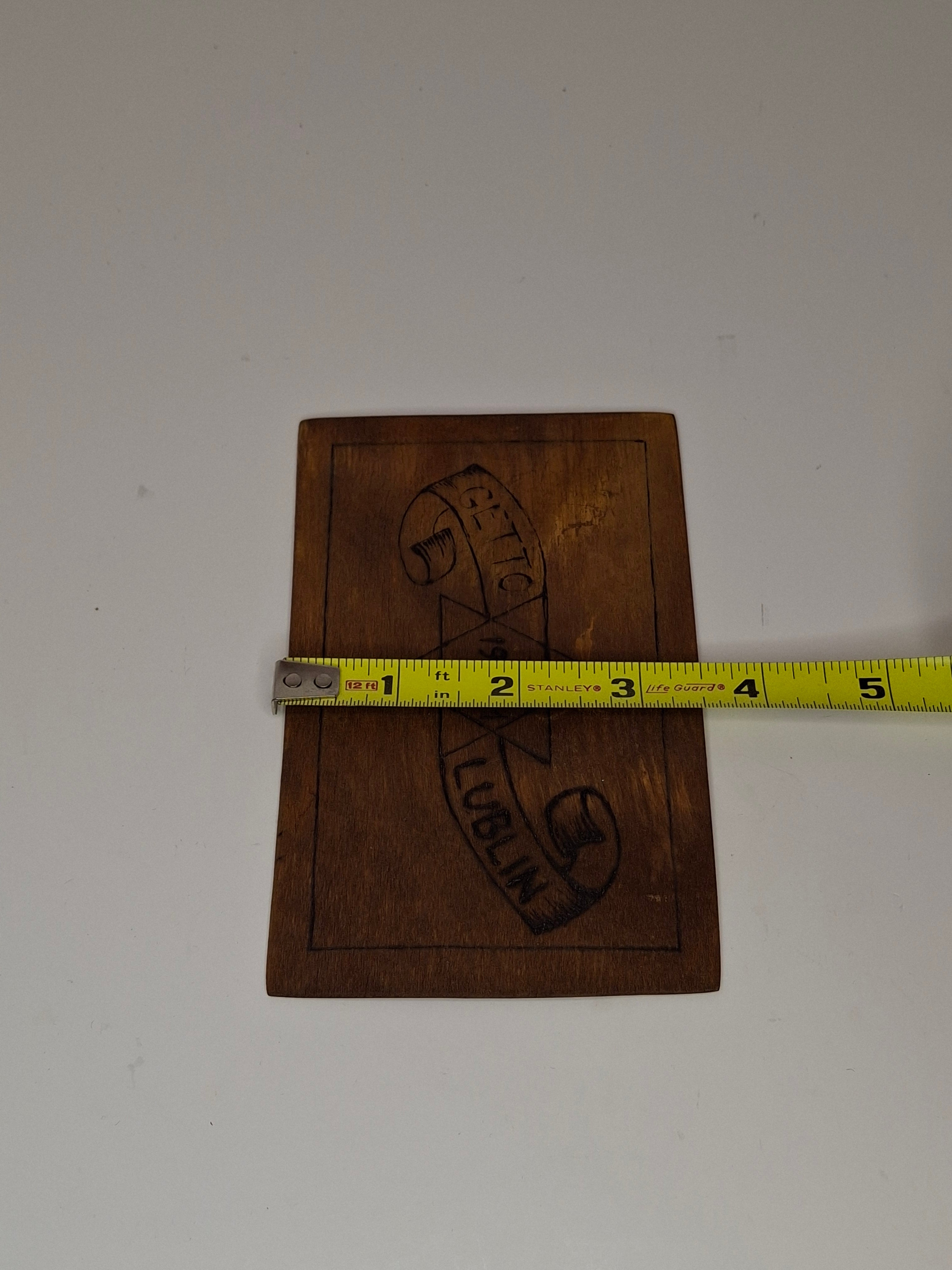Museum-Quality Ultra-Rare 1941 Lublin Ghetto Hand-Carved Plywood Postcard - WWII Holocaust Judaica - Star of David