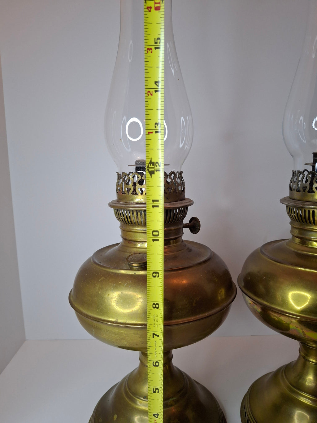 Pair of Antique Brass Rayo Center Draft Kerosene Table Lamps – Bradley & Hubbard / Standard Oil, c. 1905-1920
