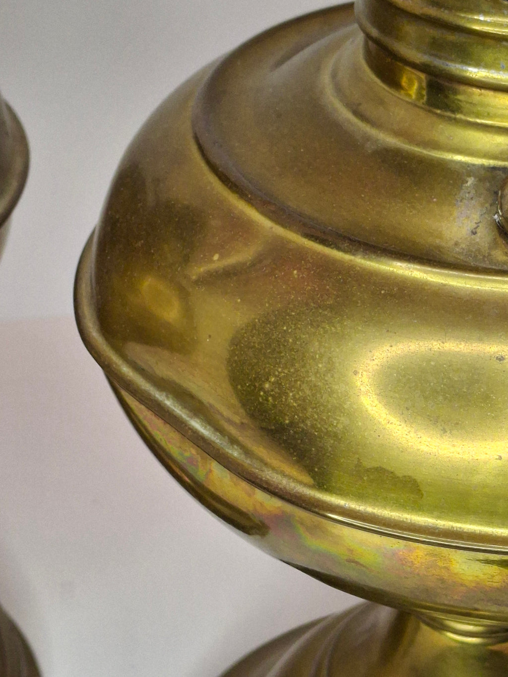 Pair of Antique Brass Rayo Center Draft Kerosene Table Lamps – Bradley & Hubbard / Standard Oil, c. 1905-1920