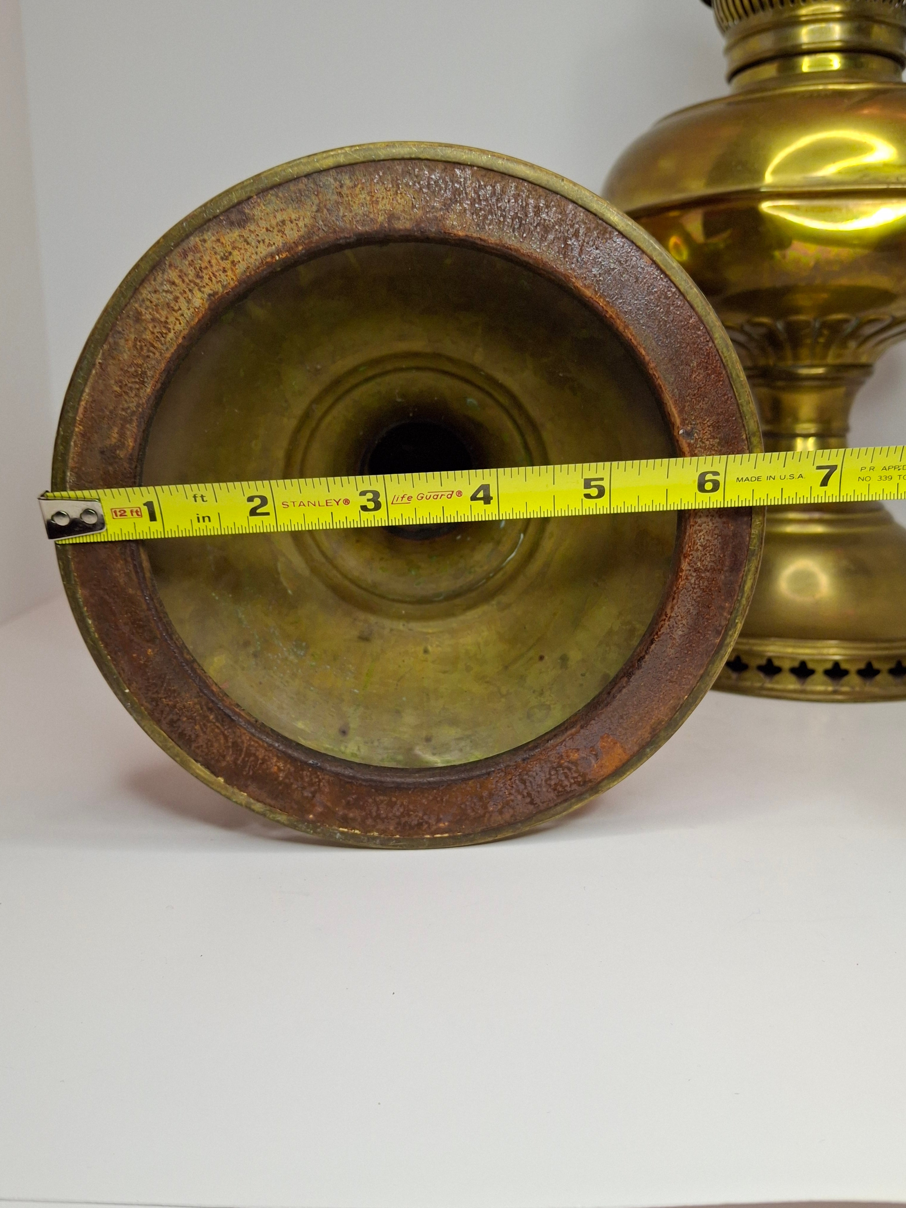 Pair of Antique Brass Rayo Center Draft Kerosene Table Lamps – Bradley & Hubbard / Standard Oil, c. 1905-1920