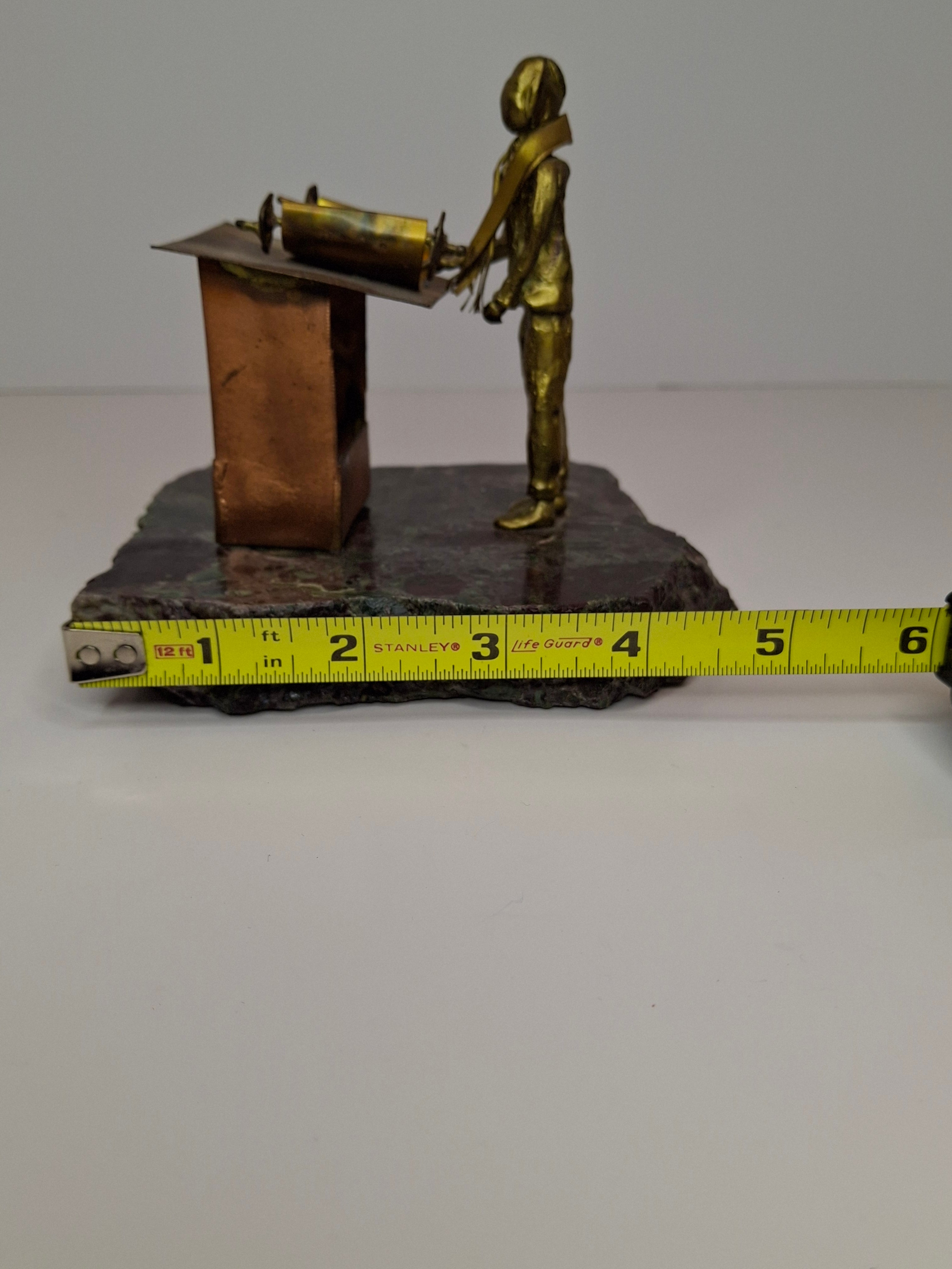 Vintage Gary Rosenthal Bar Mitzvah Sculpture Torah Reader - Mixed Metal Ltd Ed 199/500