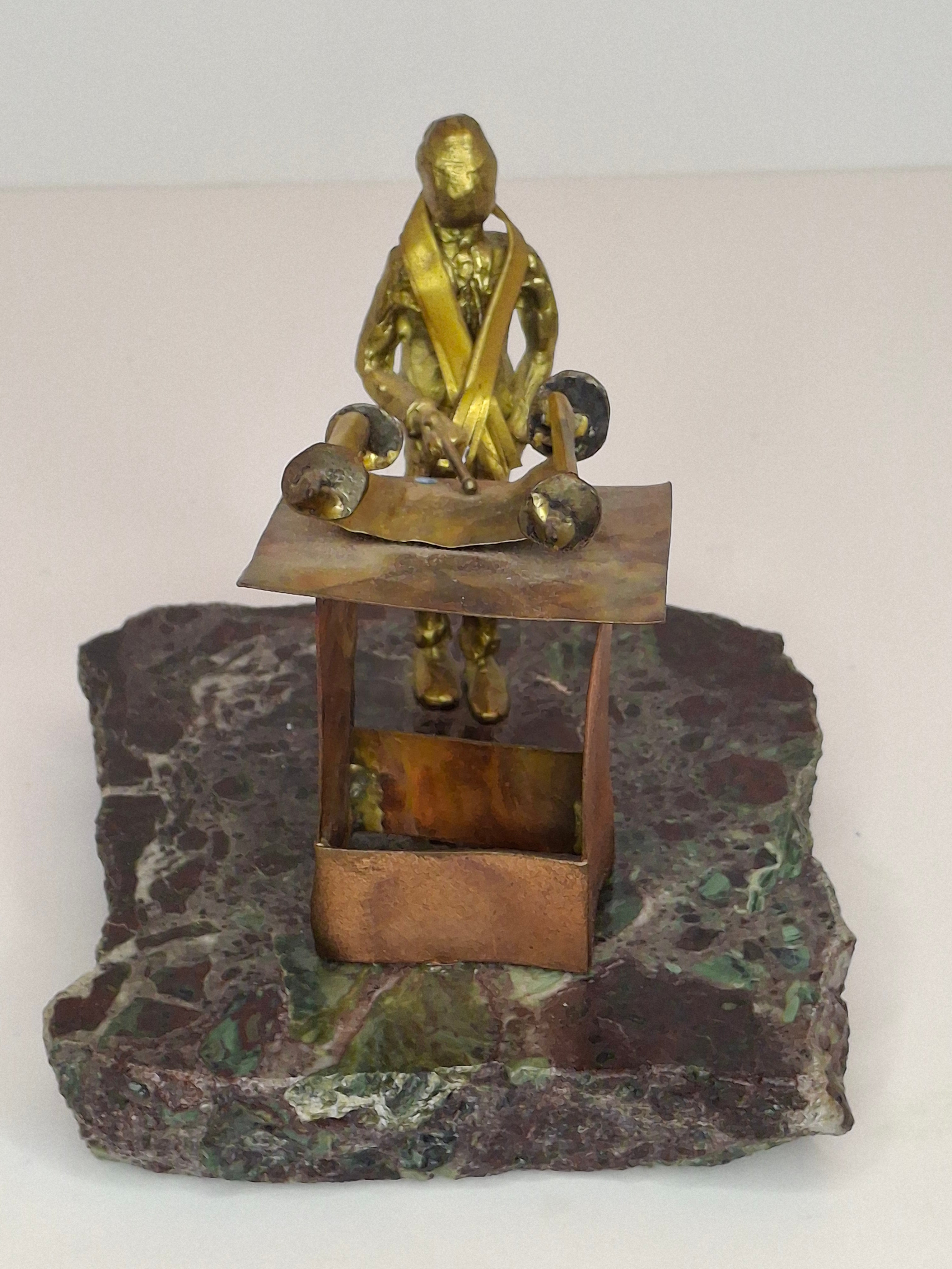 Vintage Gary Rosenthal Bar Mitzvah Sculpture Torah Reader - Mixed Metal Ltd Ed 199/500