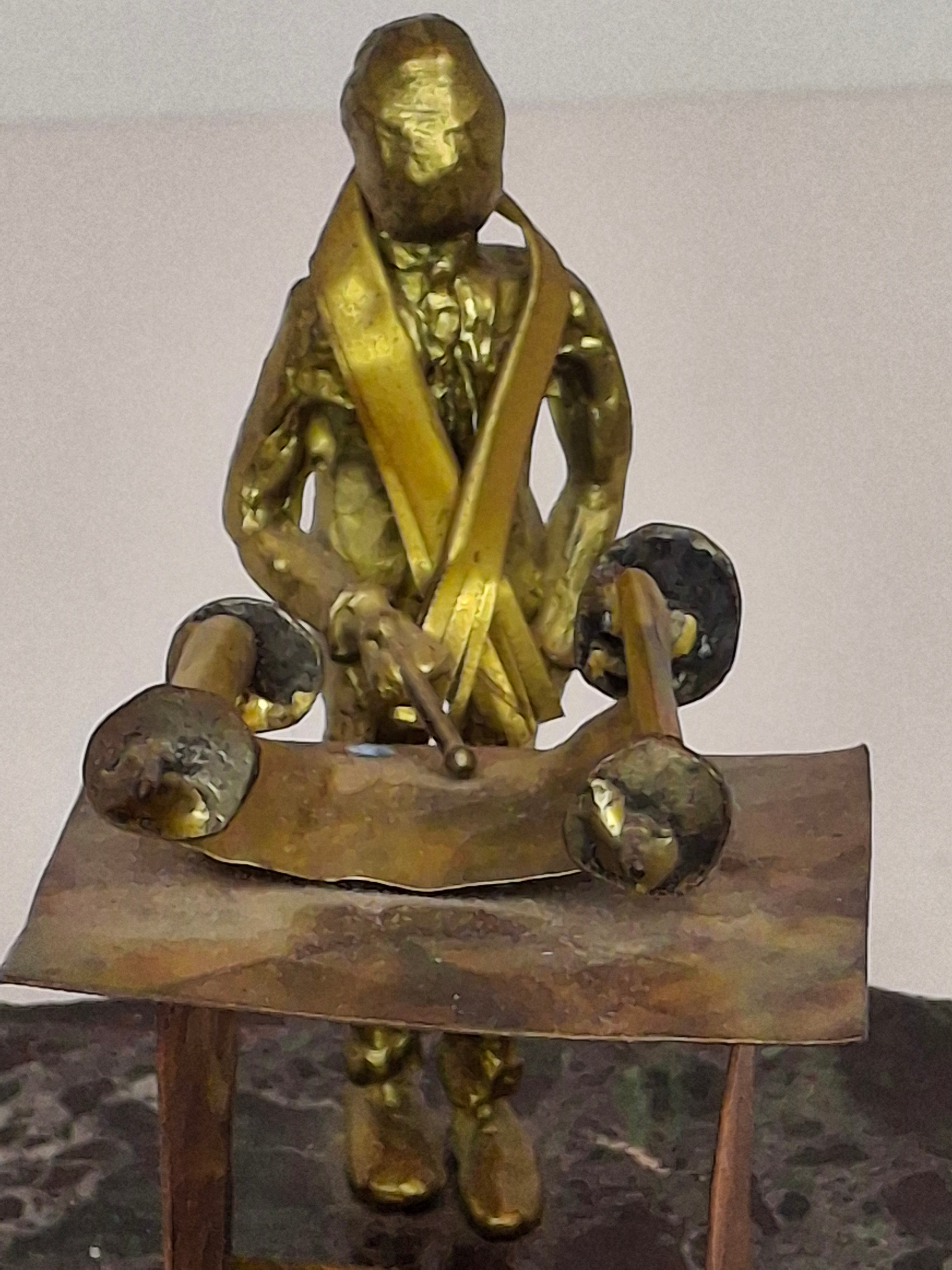 Vintage Gary Rosenthal Bar Mitzvah Sculpture Torah Reader - Mixed Metal Ltd Ed 199/500