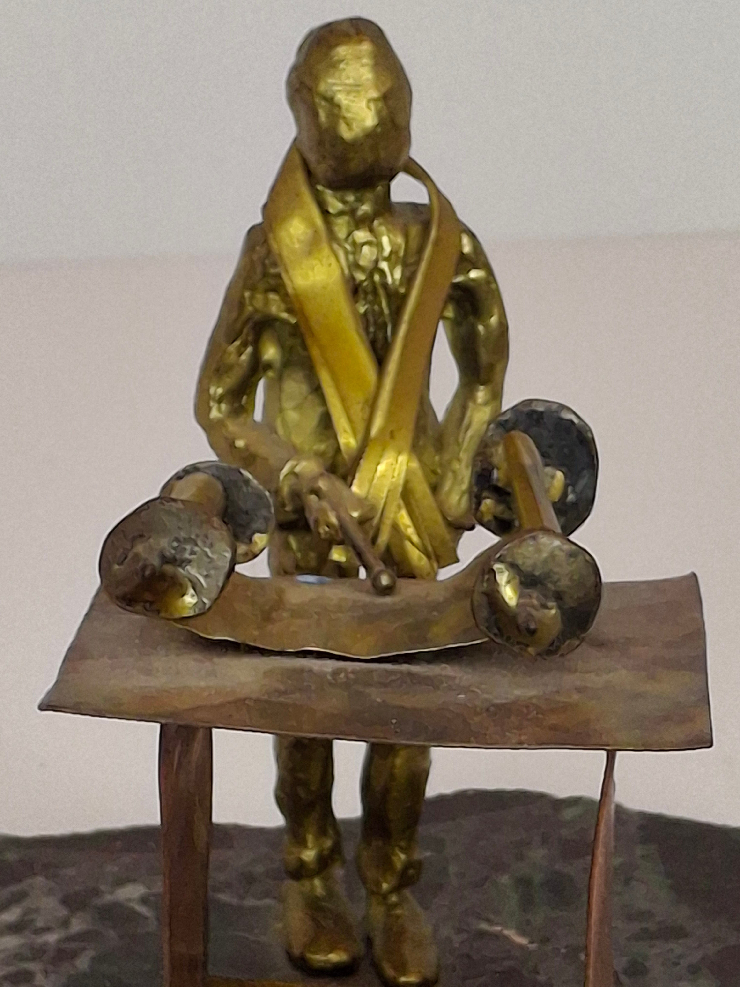 Vintage Gary Rosenthal Bar Mitzvah Sculpture Torah Reader - Mixed Metal Ltd Ed 199/500