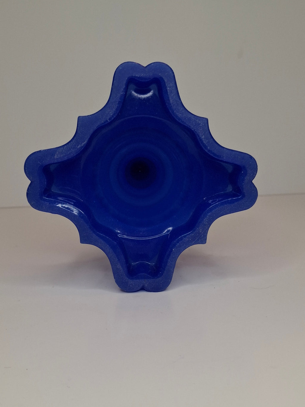 Antique Moon and Star Glass Oil Lamp | Opaque Violet-Blue Baroque Base | c. 1870s