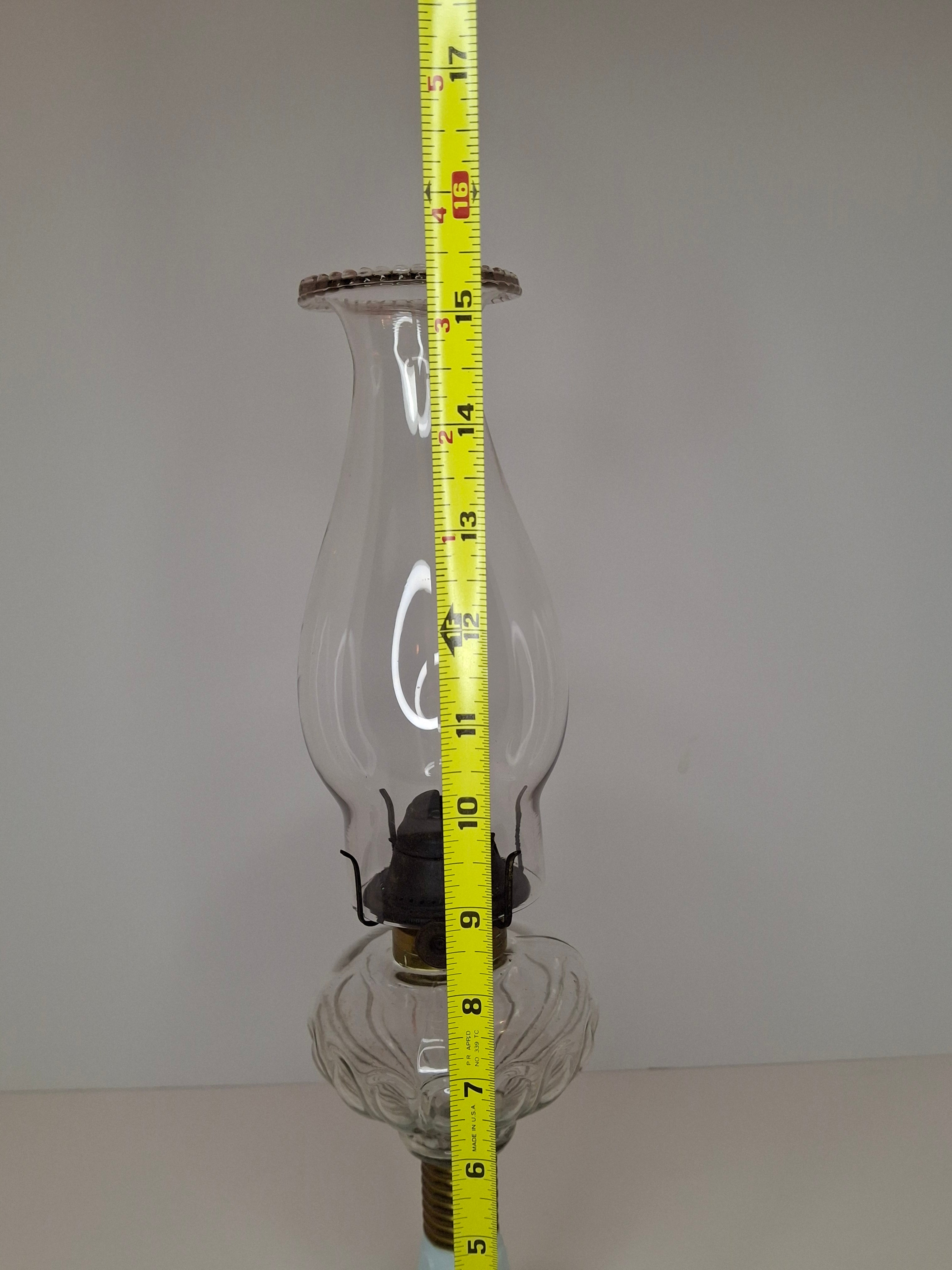 Antique Victorian Oil Lamp Blue Milk Glass Gestler Collection P&A Banner Burner