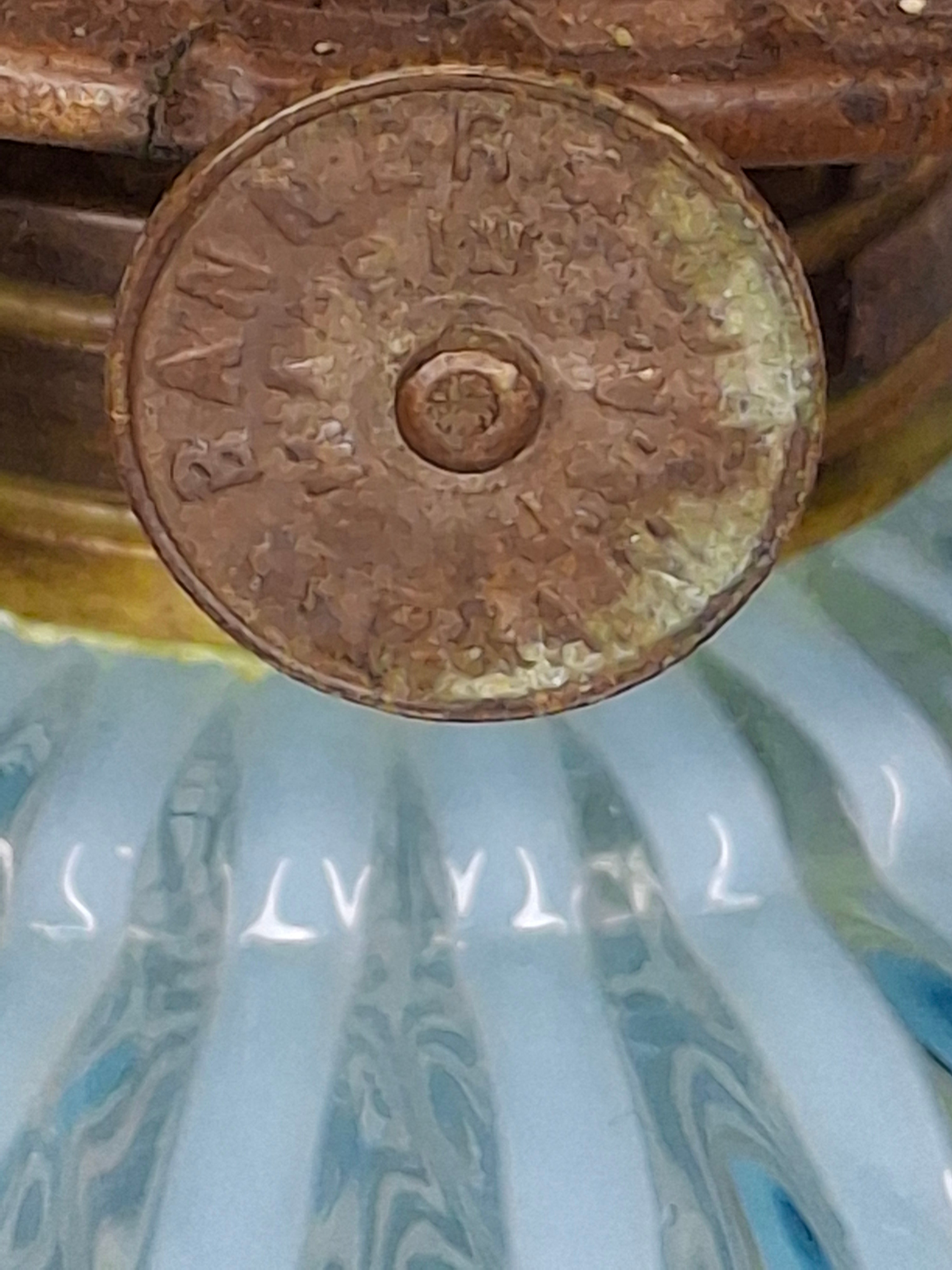 Rare Thuro Collection Sheldon Swirl Opalescent Kerosene Oil Lamp Blue Reverse
