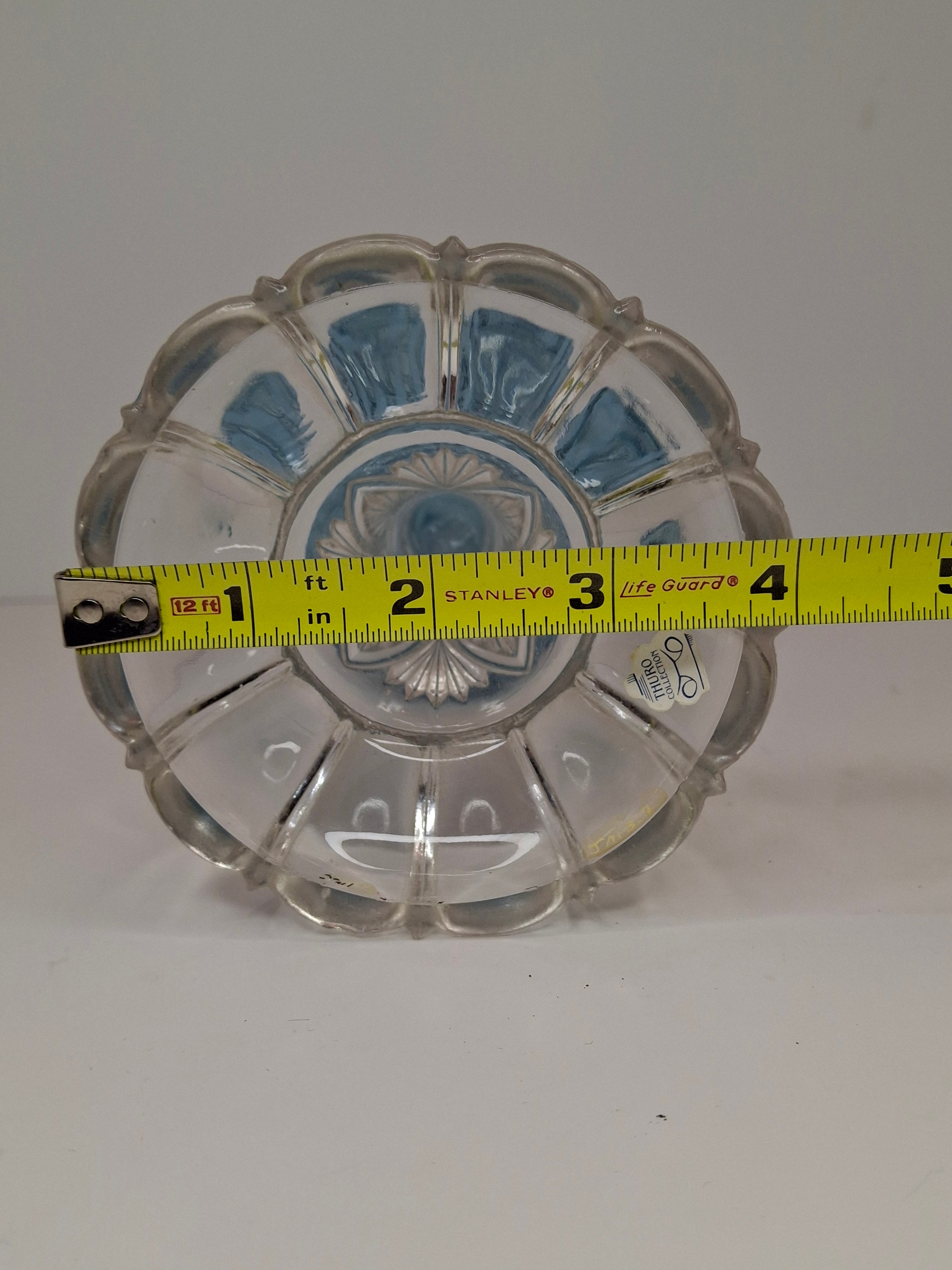 Rare Thuro Collection Sheldon Swirl Opalescent Kerosene Oil Lamp Blue Reverse