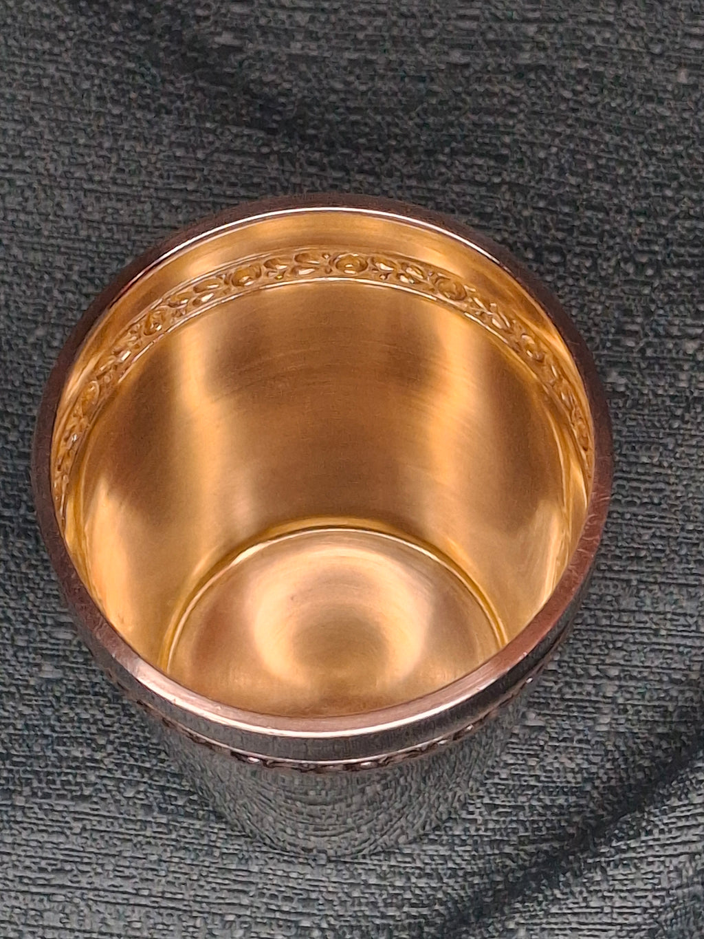 Antique German 800 Silver Kiddush Cup Gottlieb Kurz Rose Repoussé – Vermeil 33g